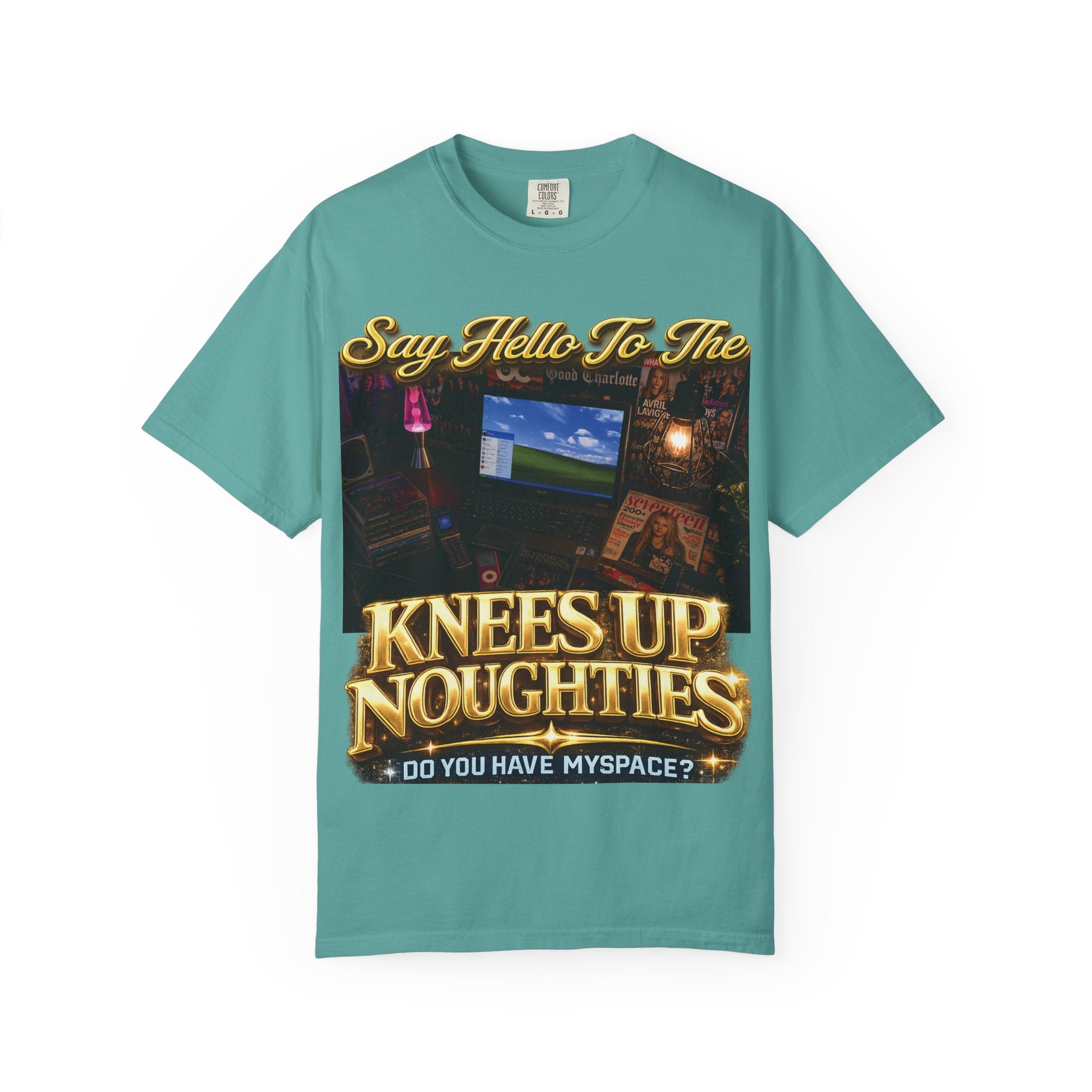 Knees Up Noughties Graphic T-Shirt — Retro MySpace Throwback Tee Printify
