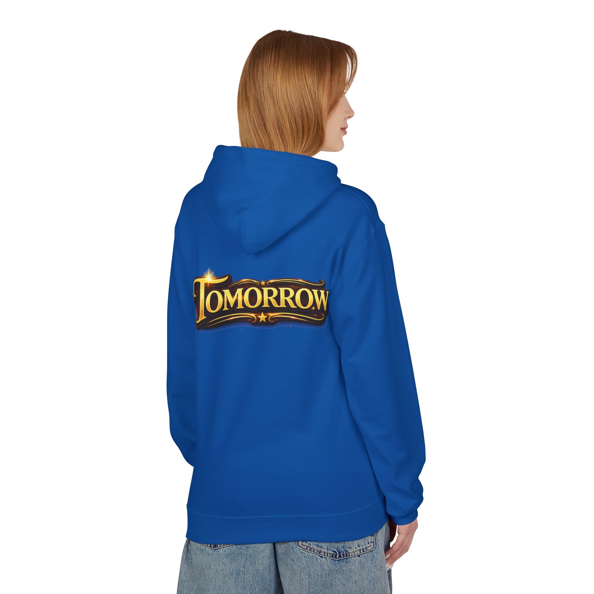 Tomorrow Hoodie — "What's Always Coming But Never Arrives?" Vintage Quote Hoodie Printify