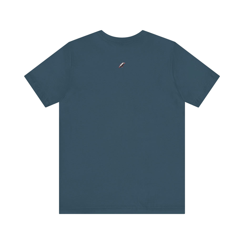 Horror Mask Split Face Tee — "Say Hello To Your Family and Friends" Graphic T-Shirt Printify