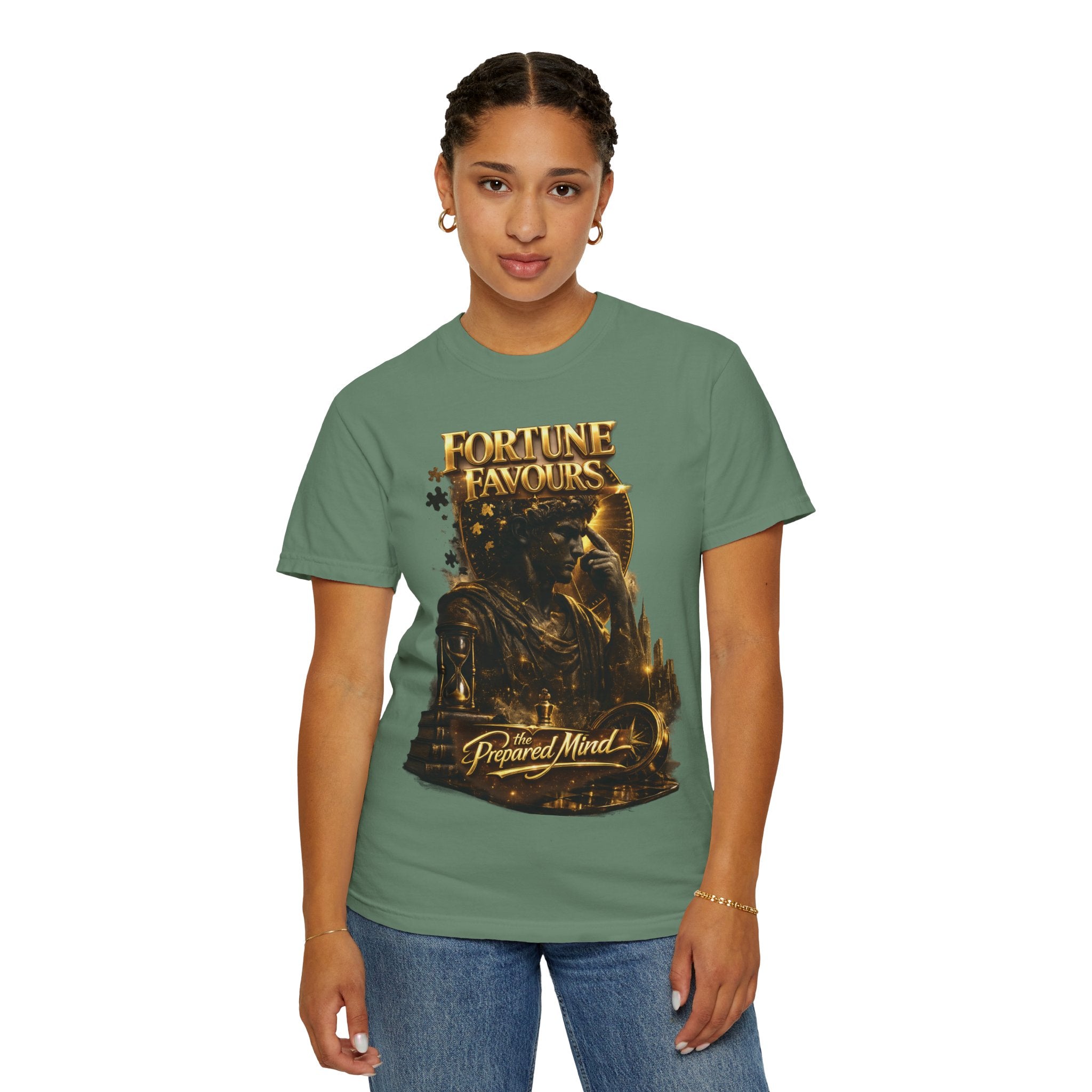 Fortune Favours Prepared Mind T-Shirt — Medieval Knight Graphic Tee Printify