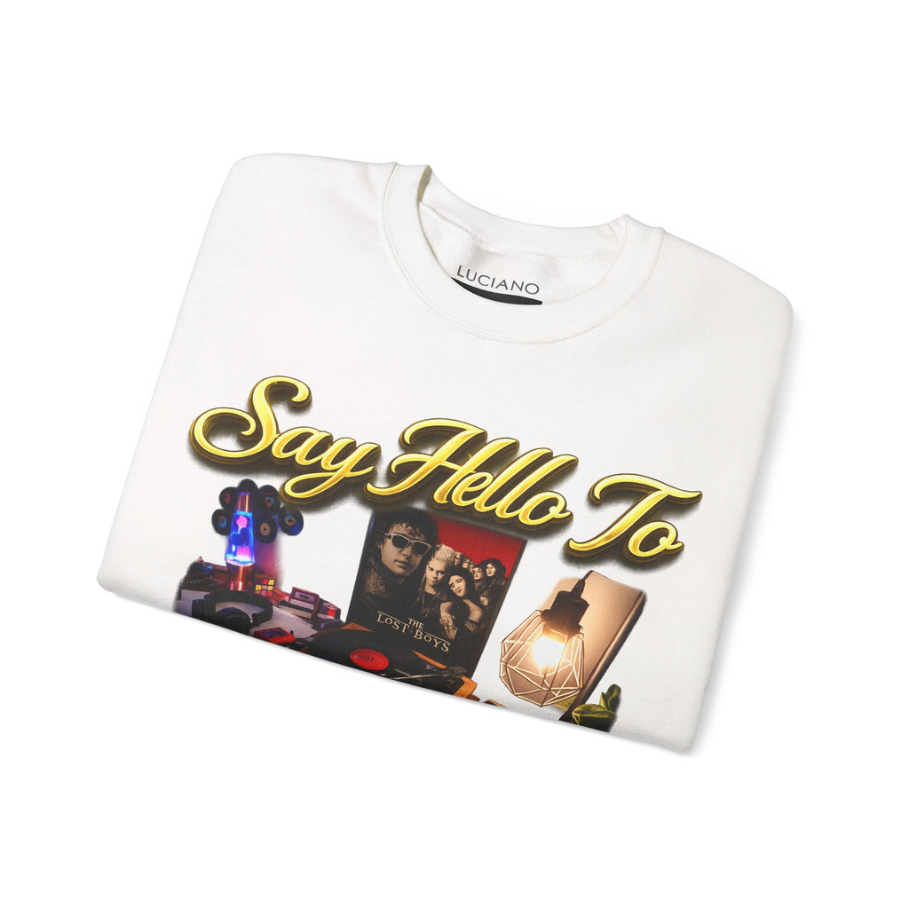 Grateful 80s Crewneck Sweatshirt — “say hello to the grateful 80's” Retro Vibe Printify