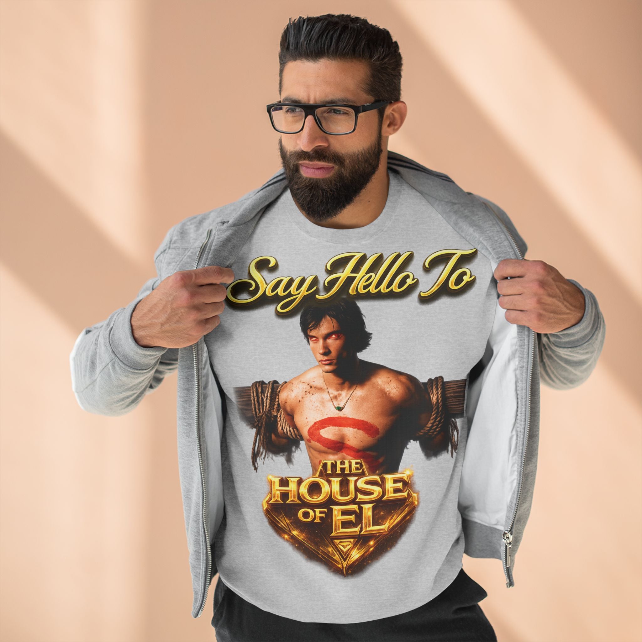 Say Hello To The House of El Sweatshirt – Retro Superman Inspired Crewneck Printify