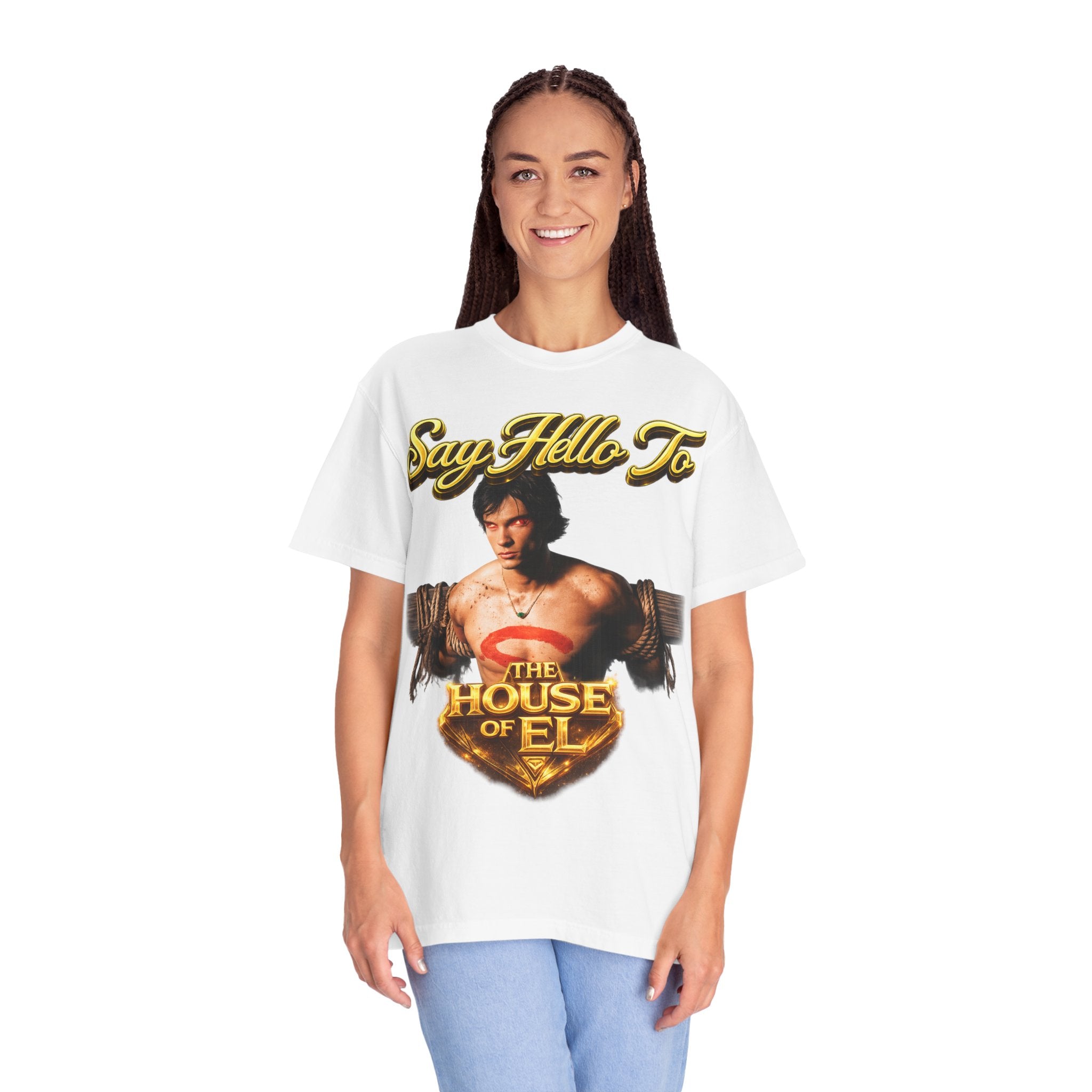 T-Shirt — Say Hello To The House of El Graphic Tee Printify
