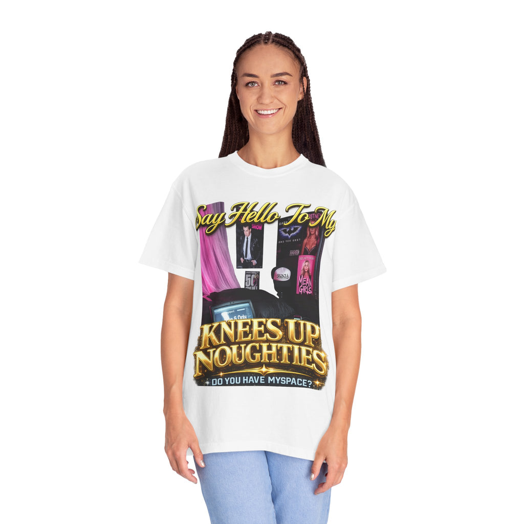 Knees Up Noughties Graphic T-Shirt — Retro MySpace Pop Culture Tee Printify