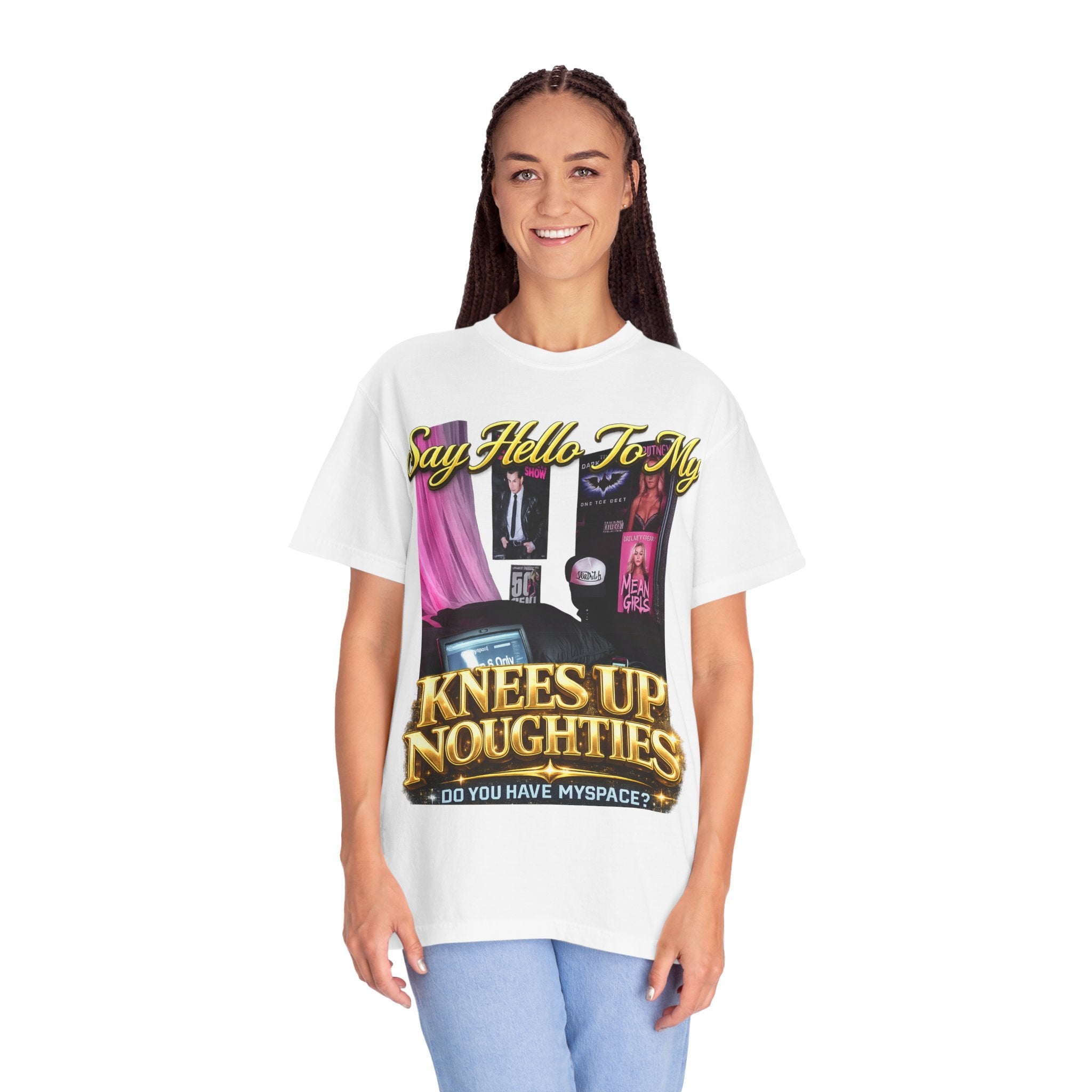 Knees Up Noughties Graphic T-Shirt — Retro MySpace Pop Culture Tee Printify
