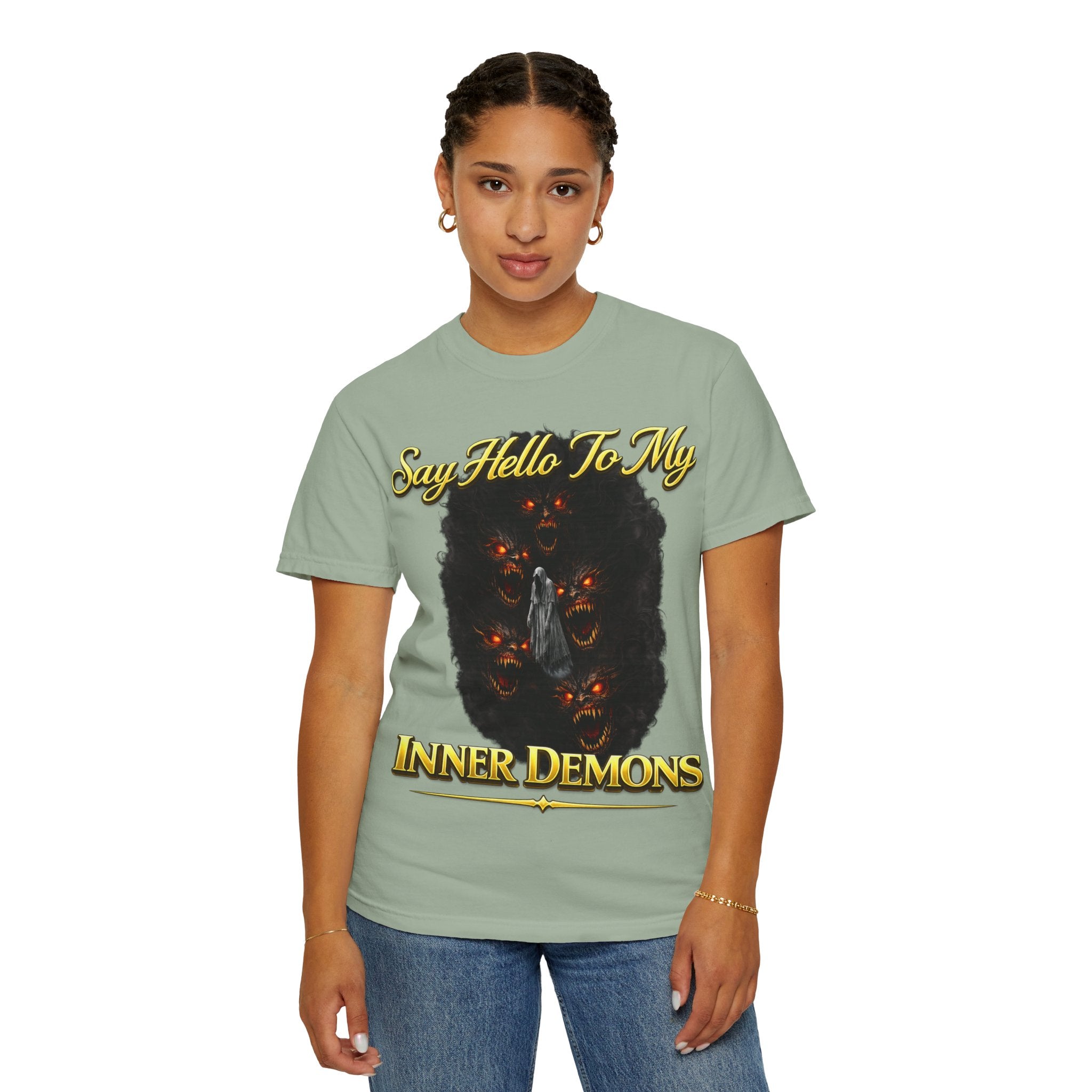 Inner Demons T-Shirt — "Say Hello To My Inner Demons" Graphic Tee Printify