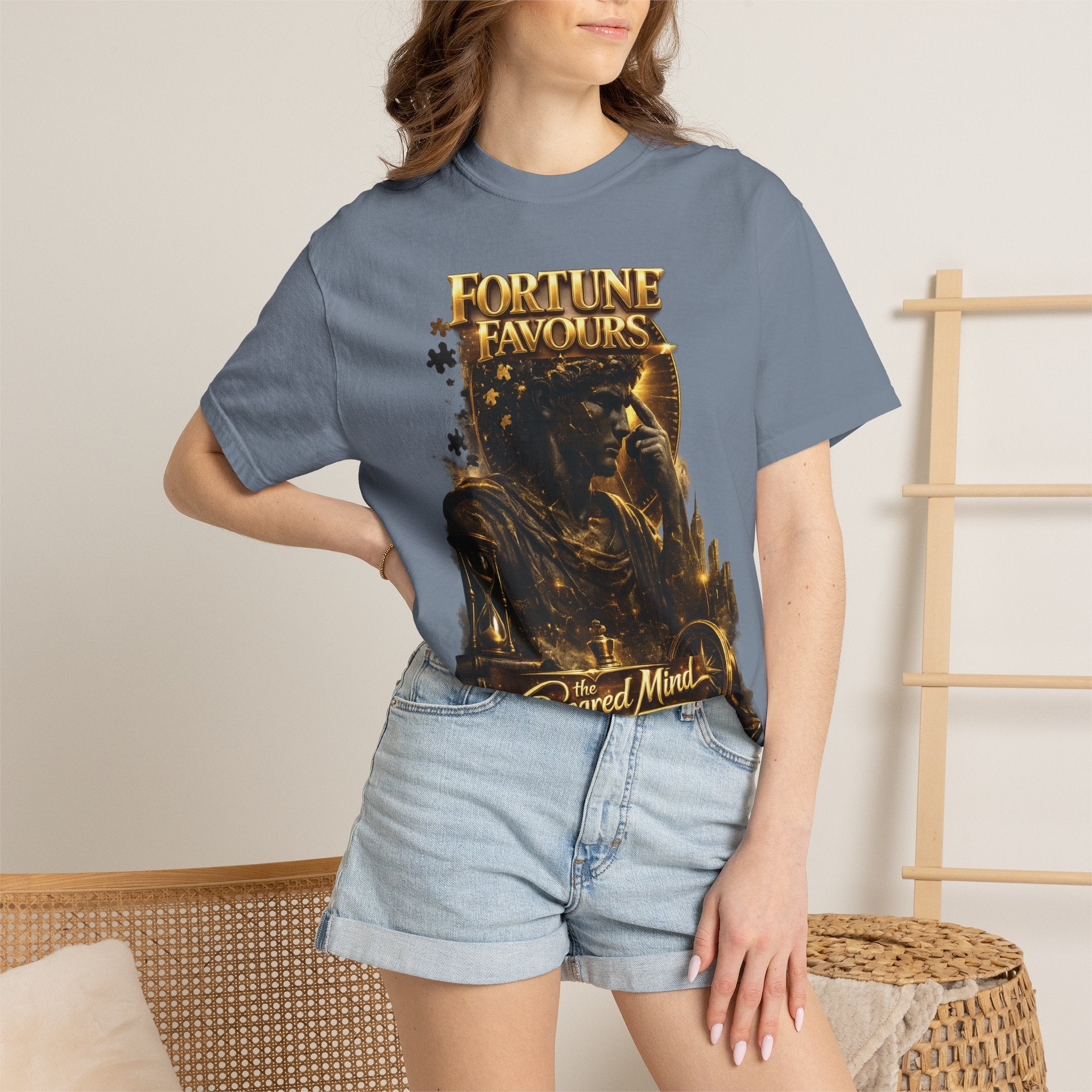 Fortune Favours Prepared Mind T-Shirt — Medieval Knight Graphic Tee Printify