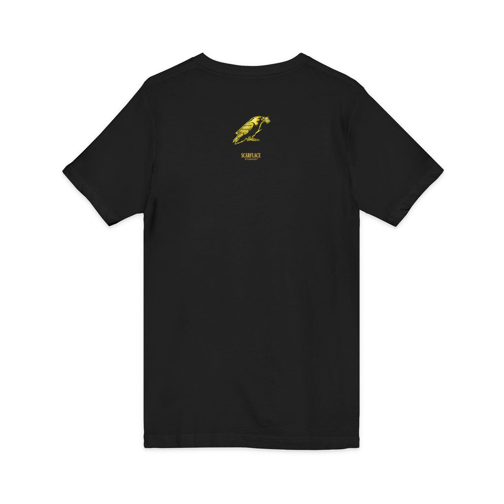 OK Mahn! V-Neck Tee — Vintage Laugh Meme T-Shirt Scarflace Studios Printify