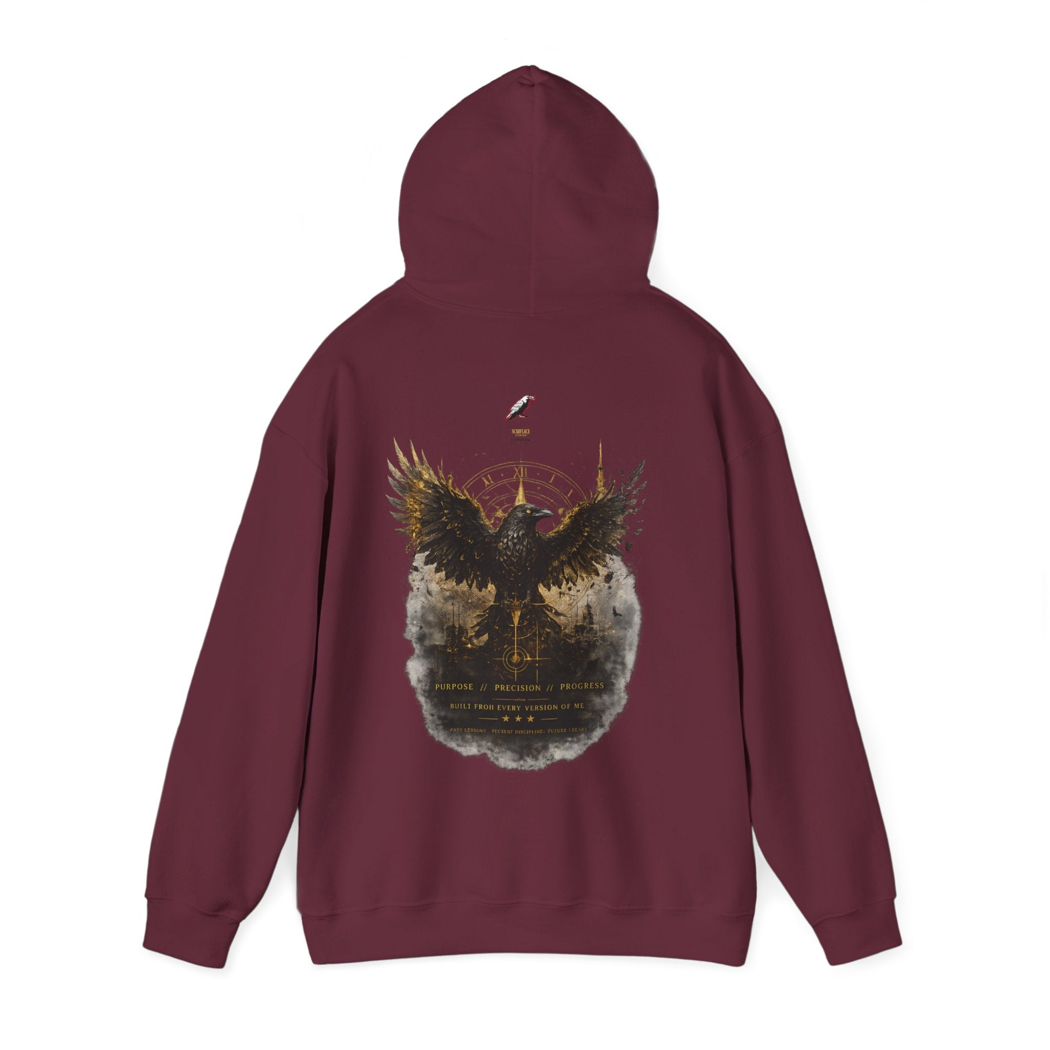Inspirational Hoodie – “Never Letting Regret Your Past” Motivational City Night Sweatshirt Printify