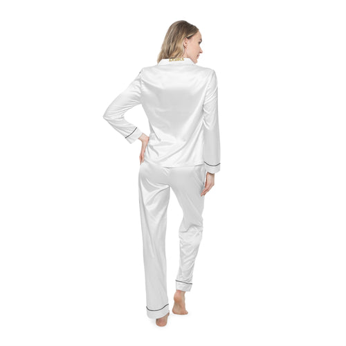 Andrew -TOP-G Tate - Emblem Satin Pajama Set — Women's Luxury Sleepwear Printify