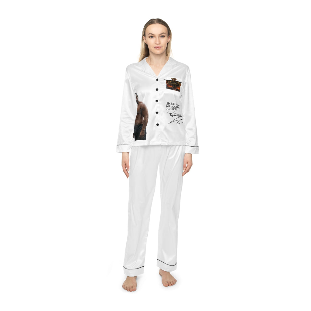 Tristan Talisman Tate Signature Satin Pajamas — Brand Tequila Design Printify