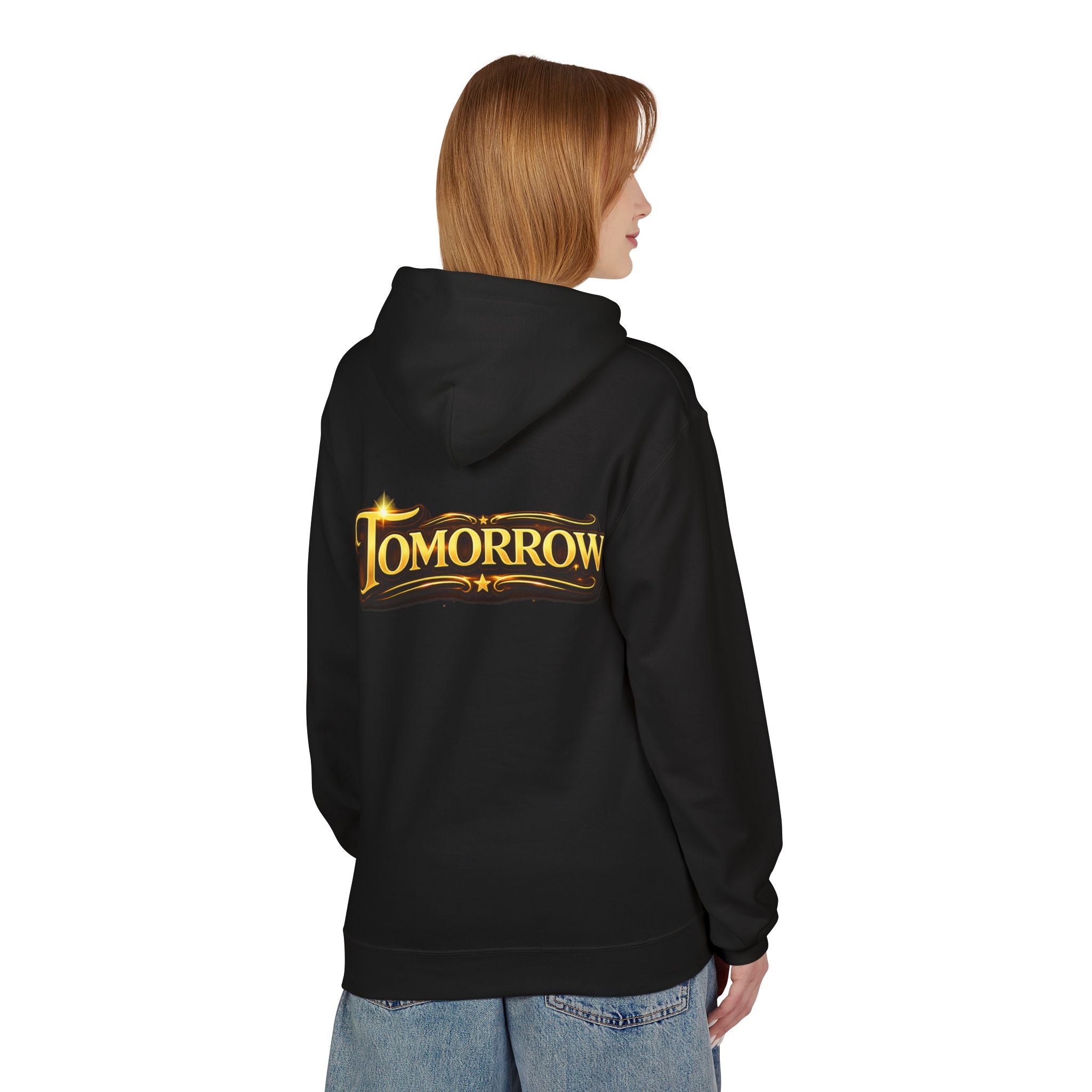 Tomorrow Hoodie — "What's Always Coming But Never Arrives?" Vintage Quote Hoodie Printify