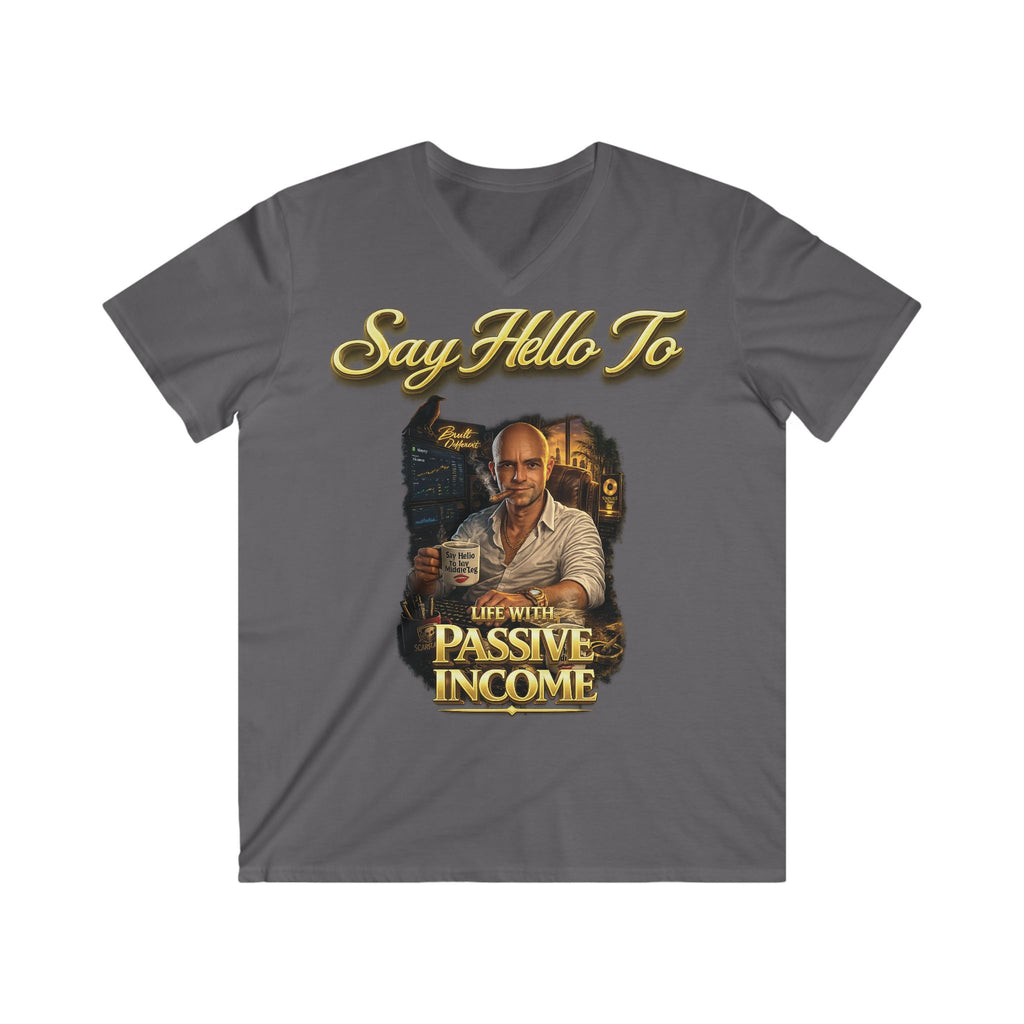 Life With Passive Income Vintage V-Neck Tee — Say Hello To (Men's Fitted) Printify