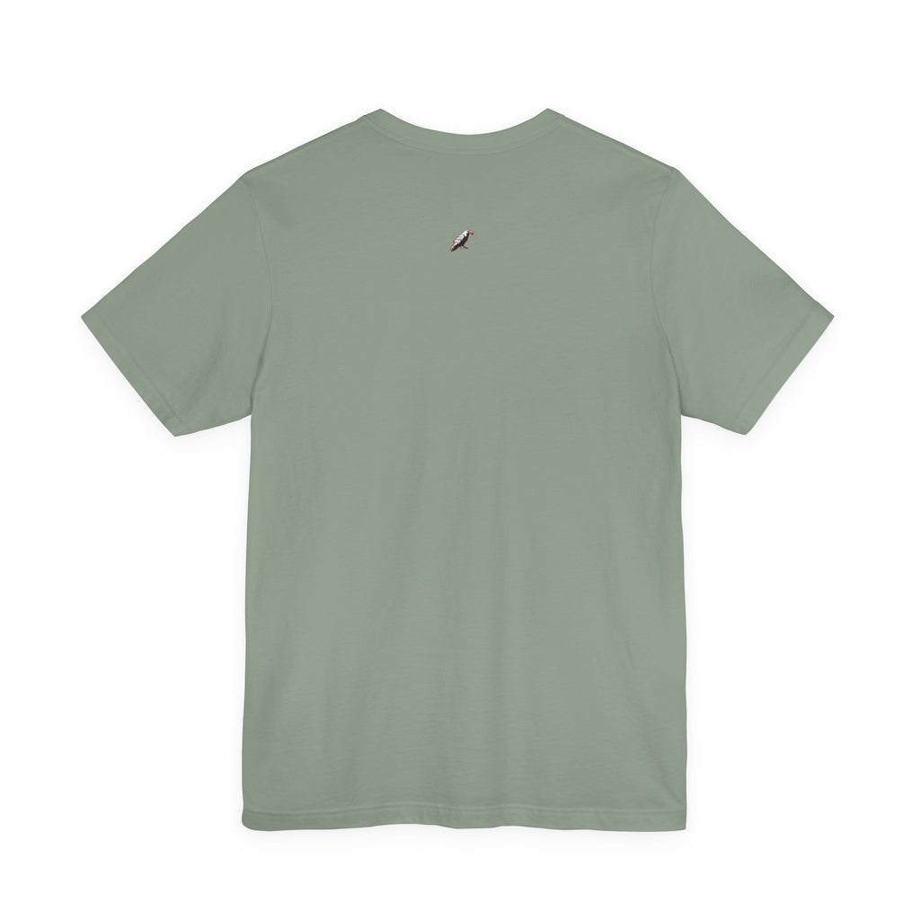 Horror Mask Split Face Tee — "Say Hello To Your Family and Friends" Graphic T-Shirt Printify