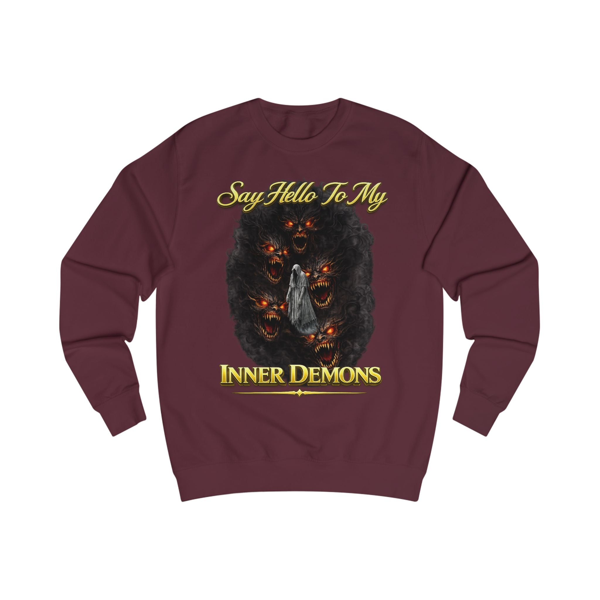My Inner Demons Gothic Demon Art Crewneck Sweatshirt — "Say Hello To" Scarflace Parody Printify