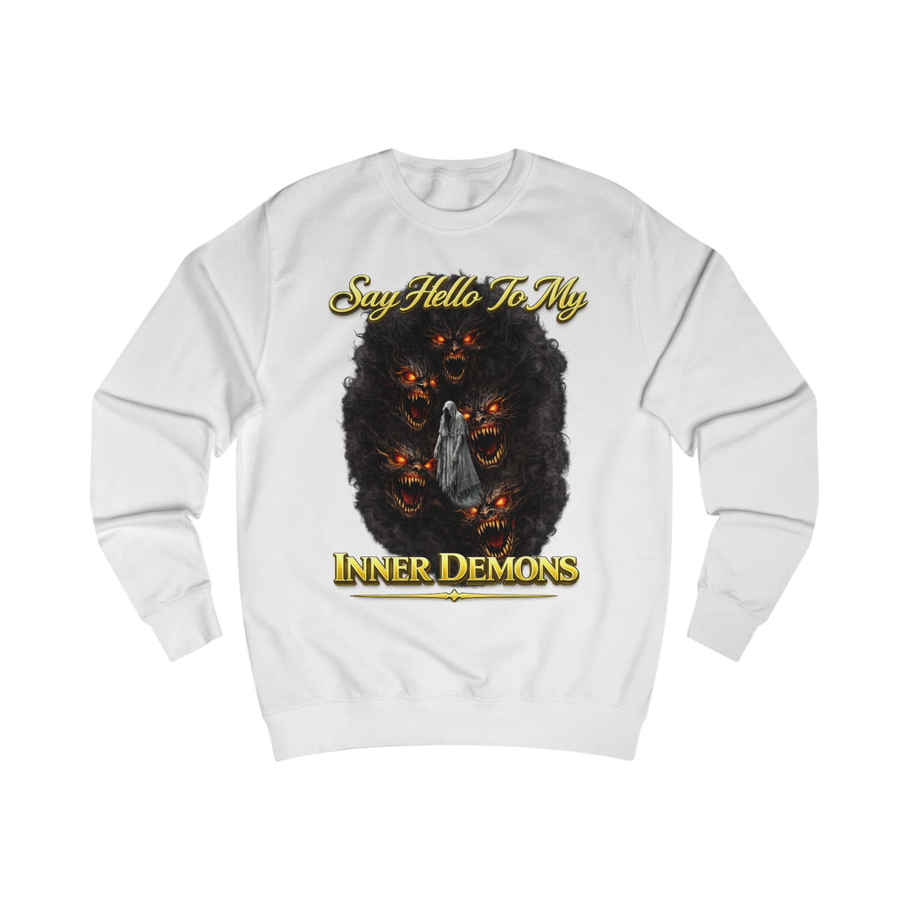 My Inner Demons Gothic Demon Art Crewneck Sweatshirt — "Say Hello To" Scarflace Parody Printify