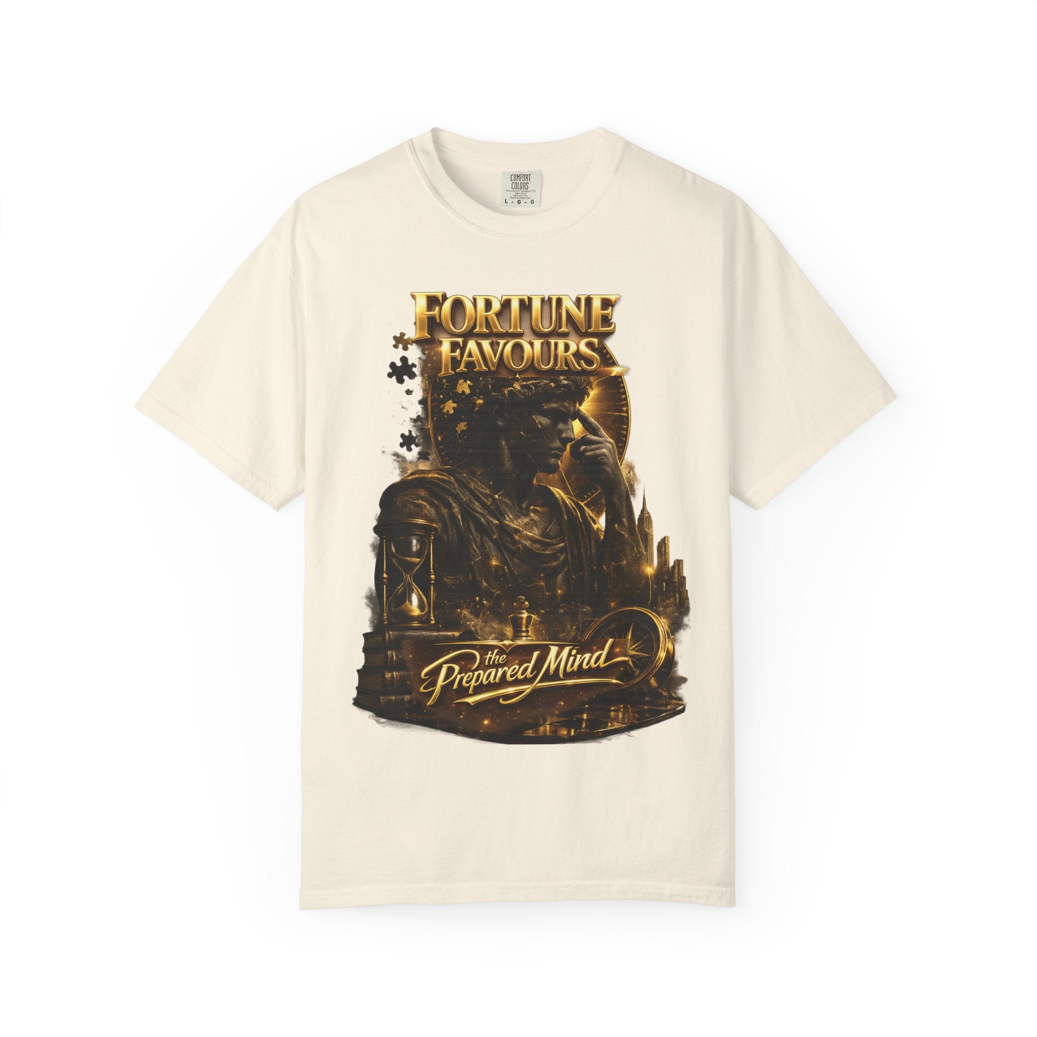 Fortune Favours Prepared Mind T-Shirt — Medieval Knight Graphic Tee Printify