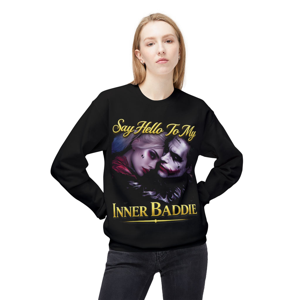 Inner Baddie Crewneck Sweatshirt - "Say Hello To" My Graphic Pullover Printify