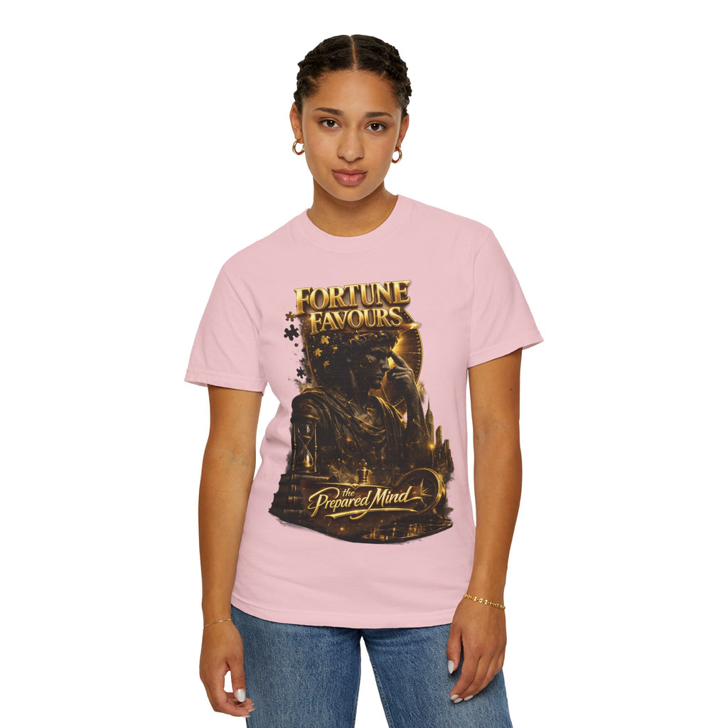 Fortune Favours Prepared Mind T-Shirt — Medieval Knight Graphic Tee Printify