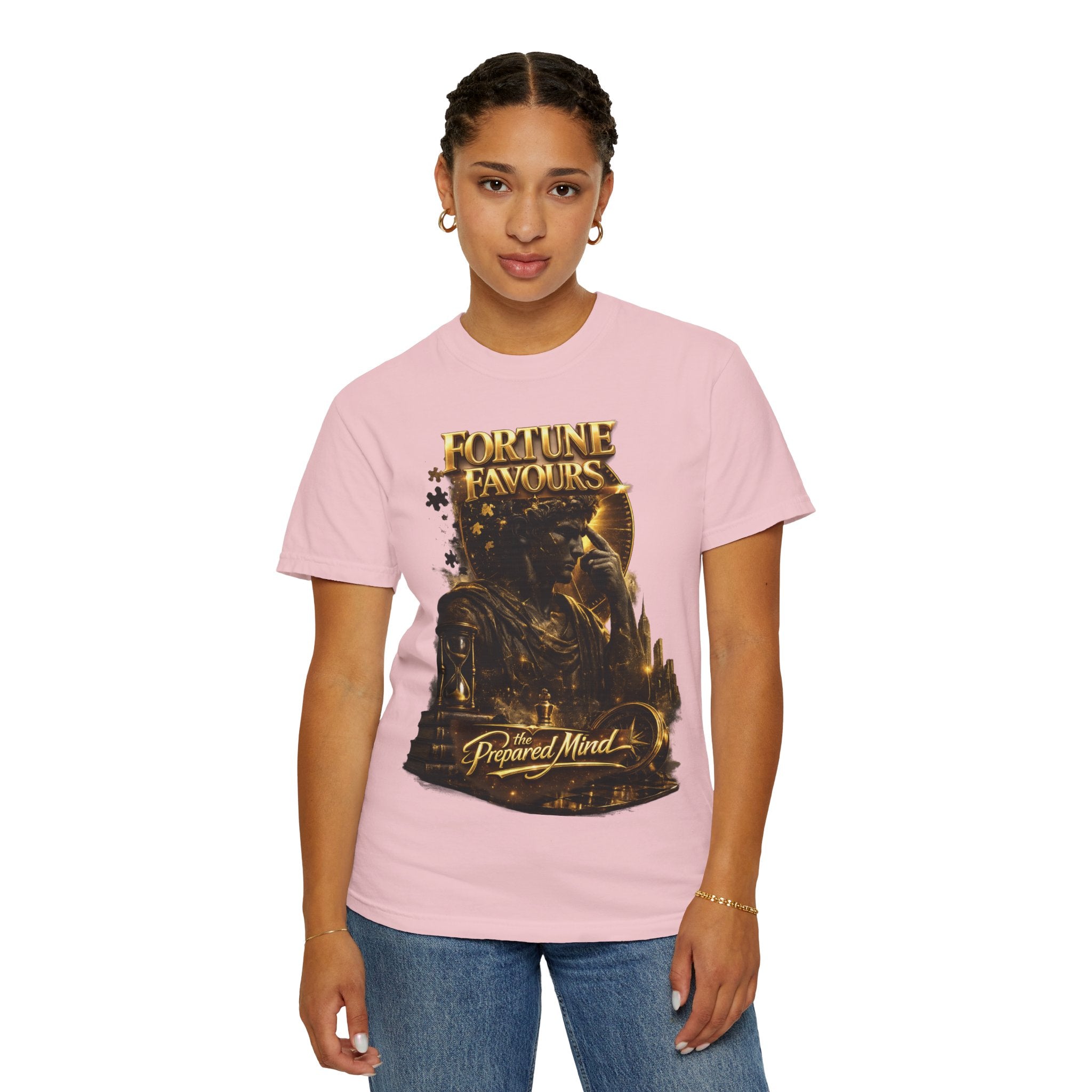 Fortune Favours Prepared Mind T-Shirt — Medieval Knight Graphic Tee Printify