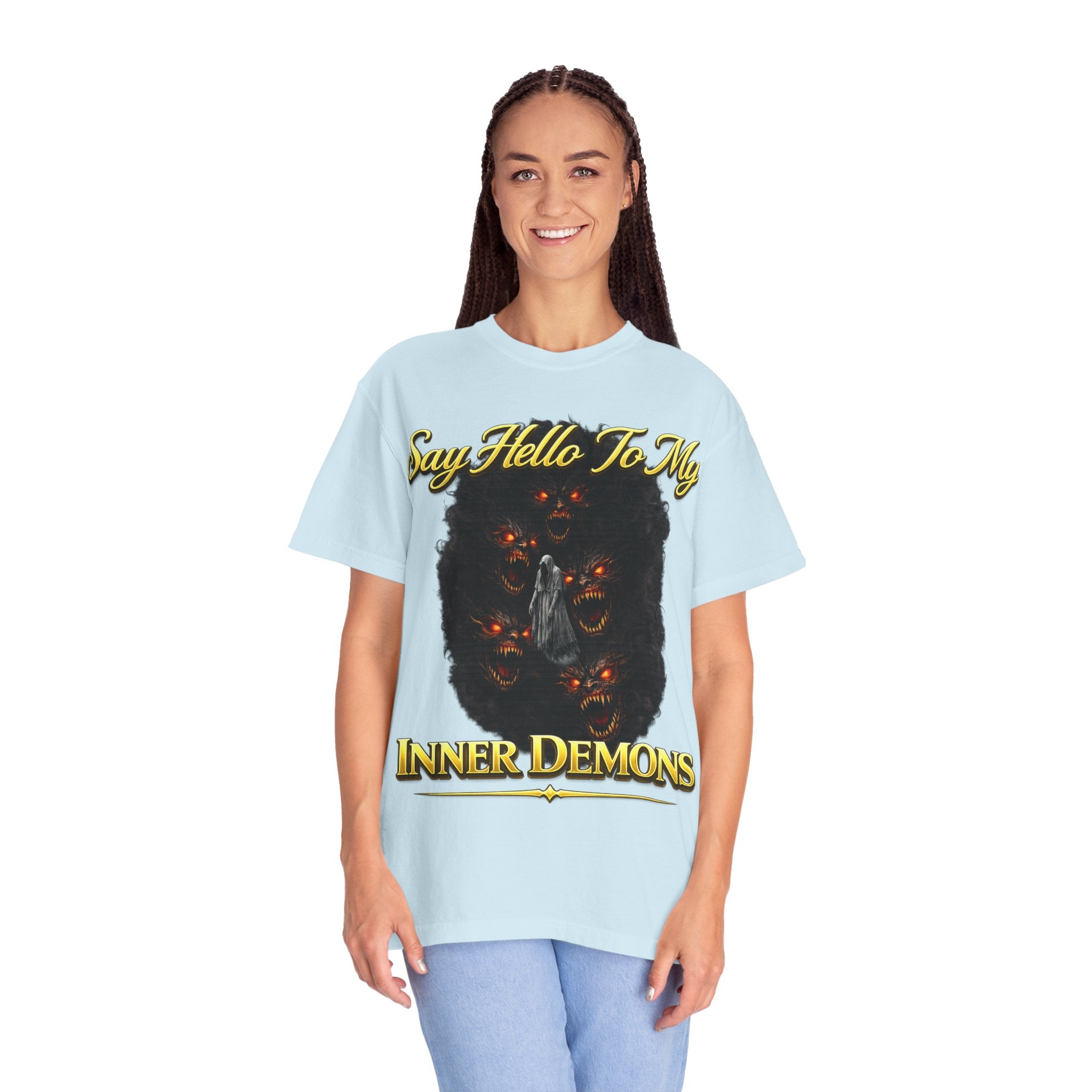 Inner Demons T-Shirt — "Say Hello To My Inner Demons" Graphic Tee Printify