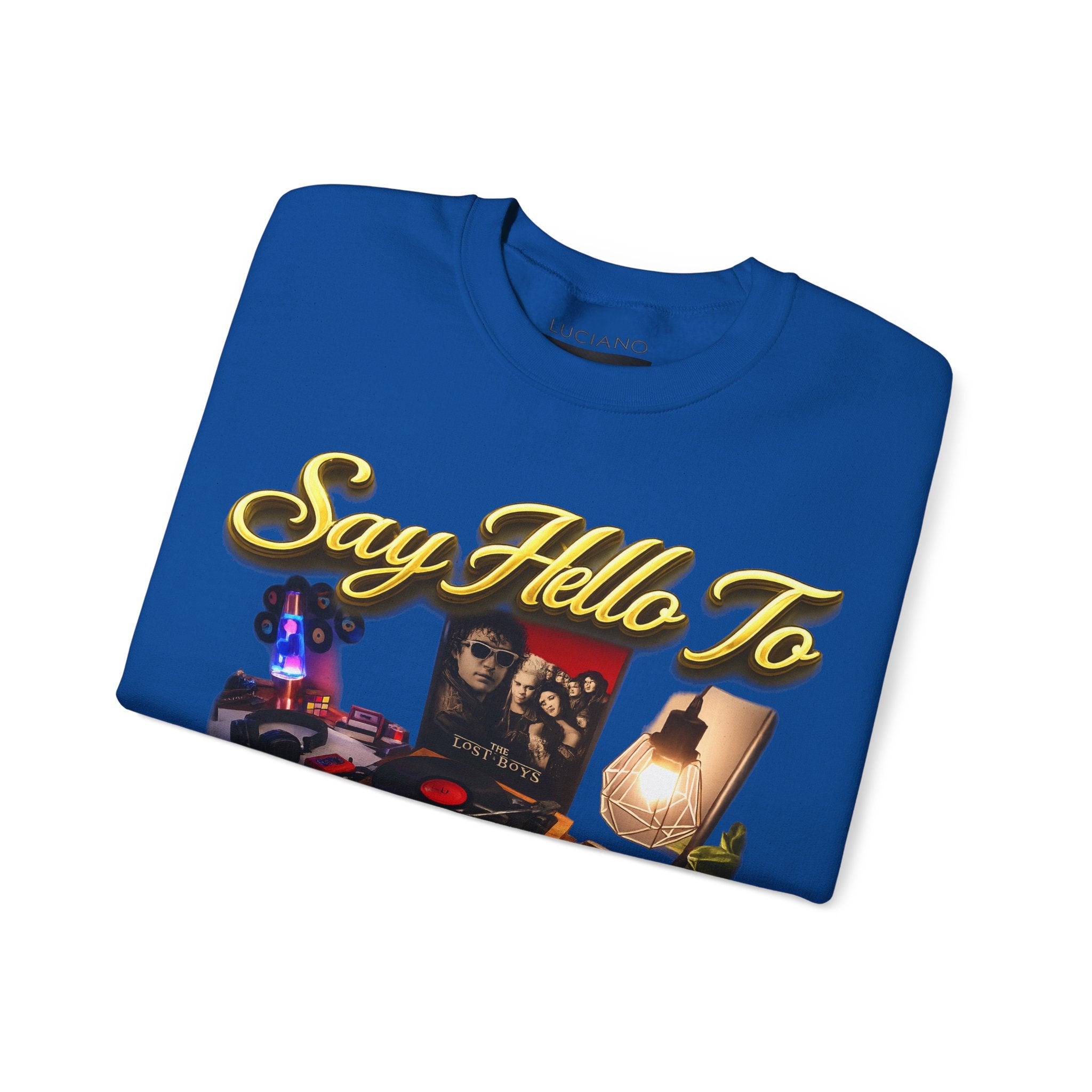 Grateful 80s Crewneck Sweatshirt — “say hello to the grateful 80's” Retro Vibe Printify