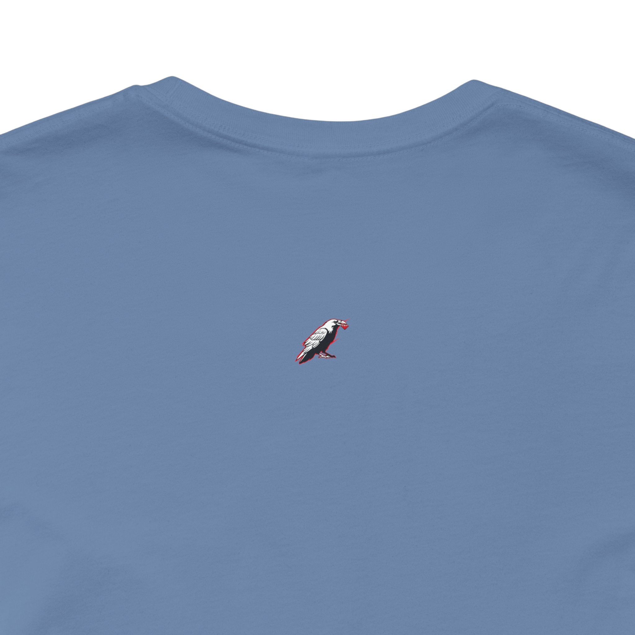 Horror Mask Split Face Tee — "Say Hello To Your Family and Friends" Graphic T-Shirt Printify