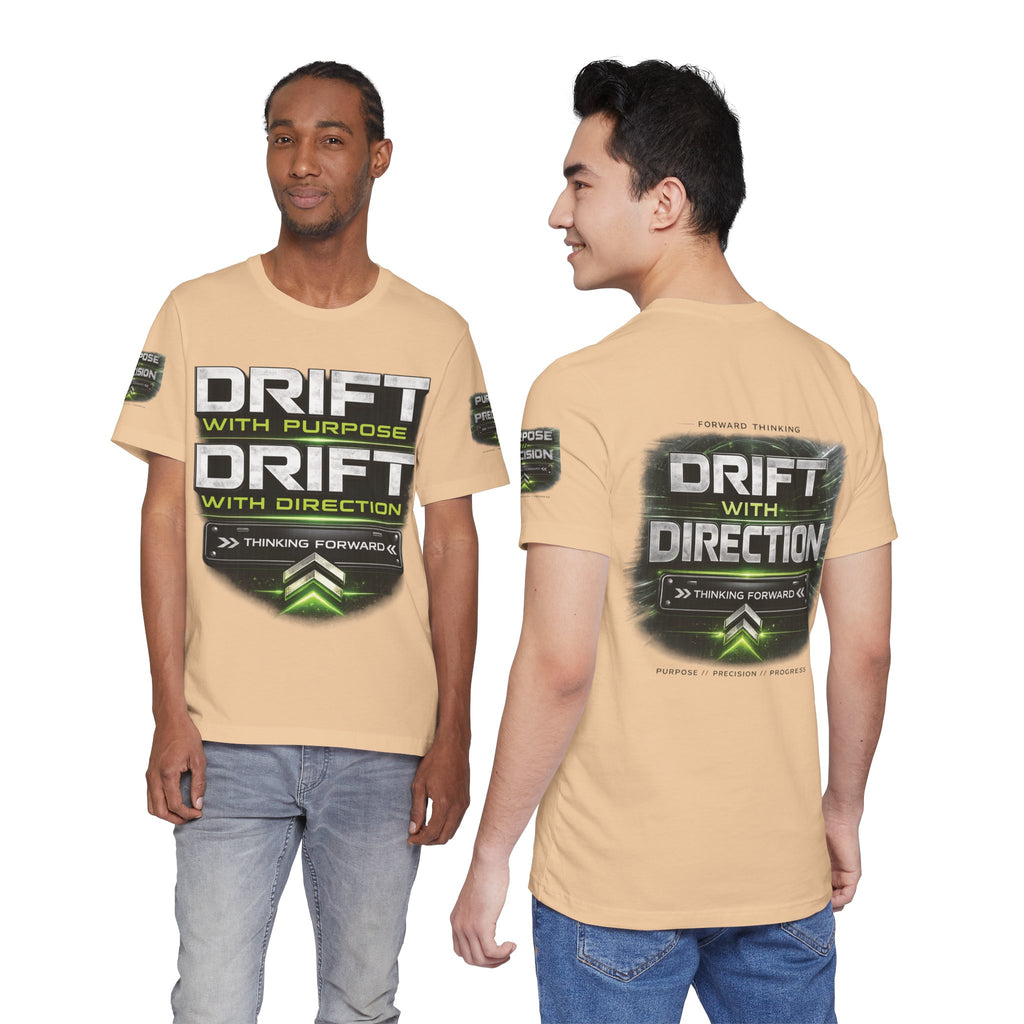 Drift With Direction Graphic Tee — 'Drift with Purpose / Thinking Forward' Racing T-Shirt Printify