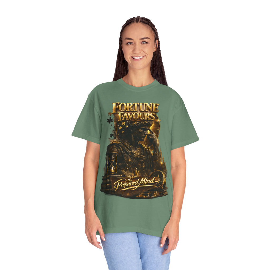 Fortune Favours Prepared Mind T-Shirt — Medieval Knight Graphic Tee Printify
