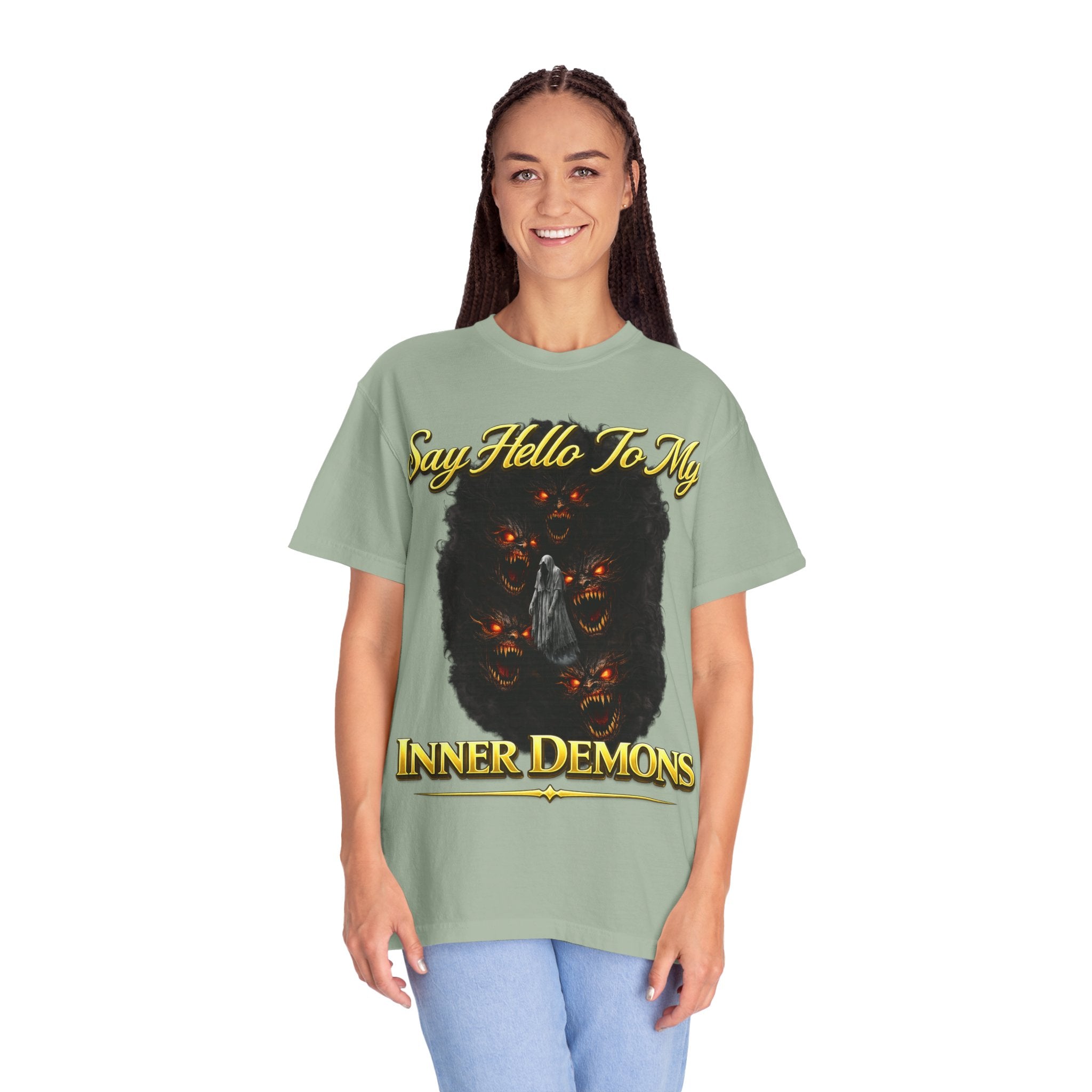 Inner Demons T-Shirt — "Say Hello To My Inner Demons" Graphic Tee Printify