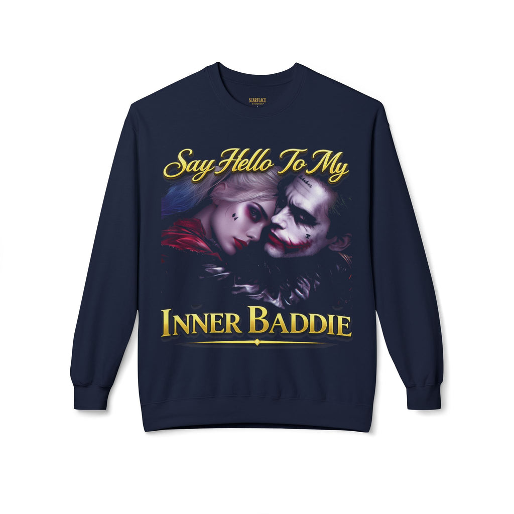 Inner Baddie Crewneck Sweatshirt - "Say Hello To" My Graphic Pullover Printify