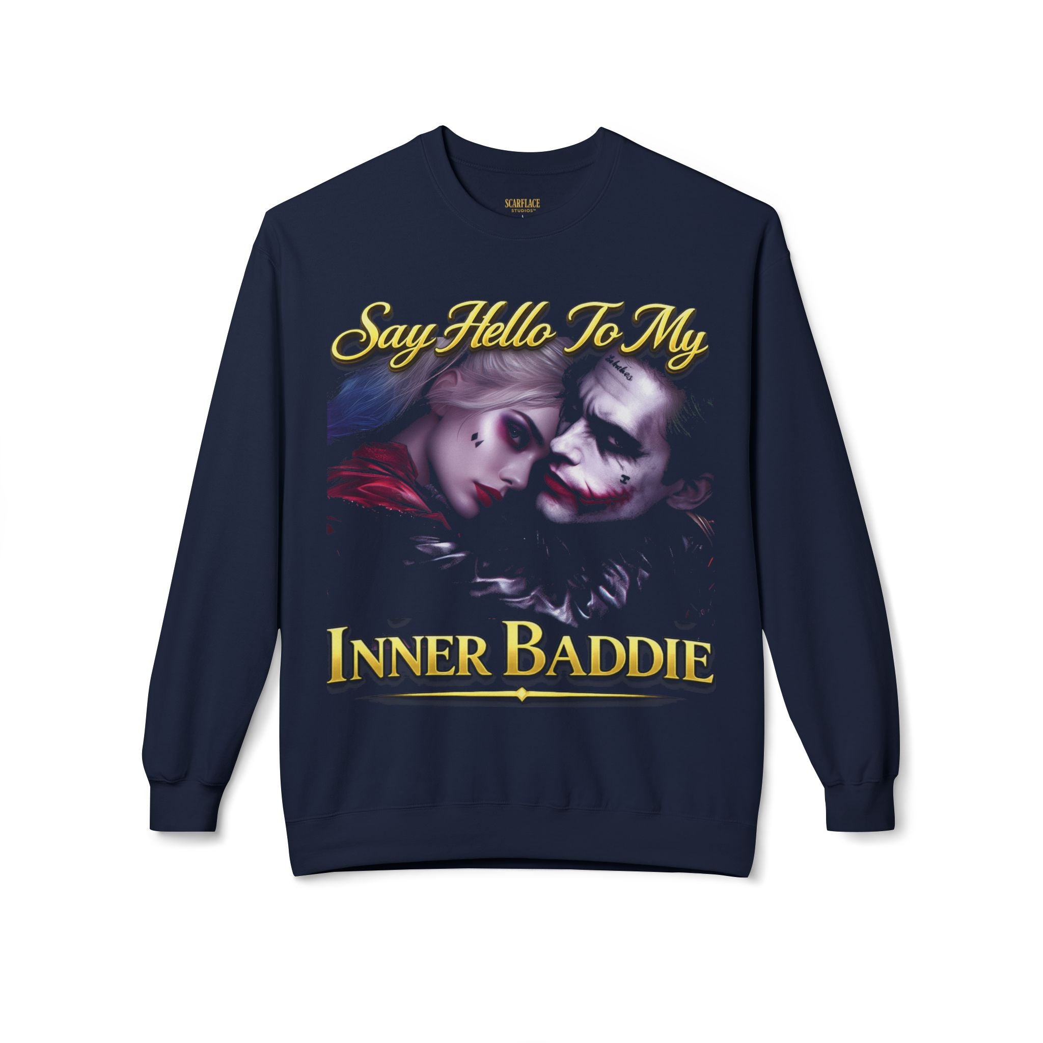 Inner Baddie Crewneck Sweatshirt - "Say Hello To" My Graphic Pullover Printify
