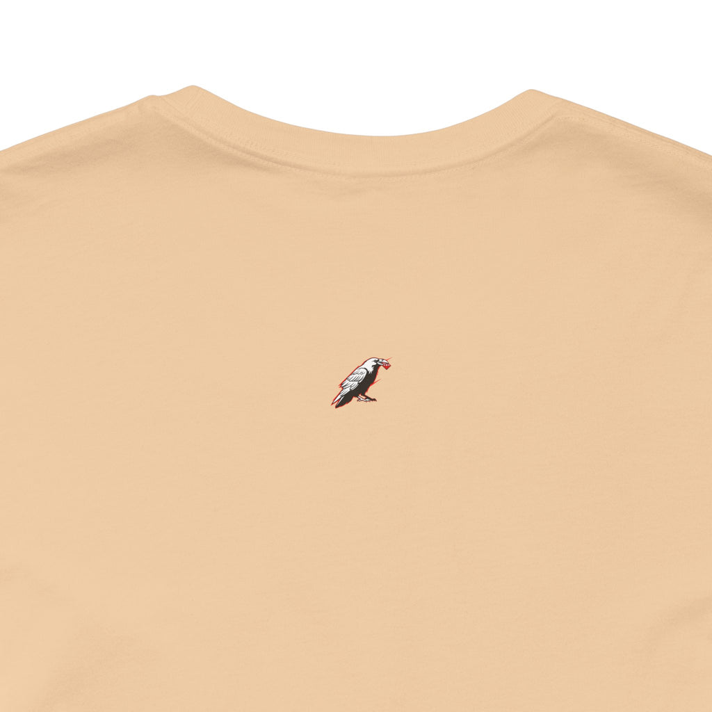 Horror Mask Split Face Tee — "Say Hello To Your Family and Friends" Graphic T-Shirt Printify