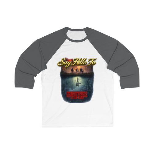Baseball Tee — "Say Hello To" Stranger Things Inspired Graphic Raglan Printify