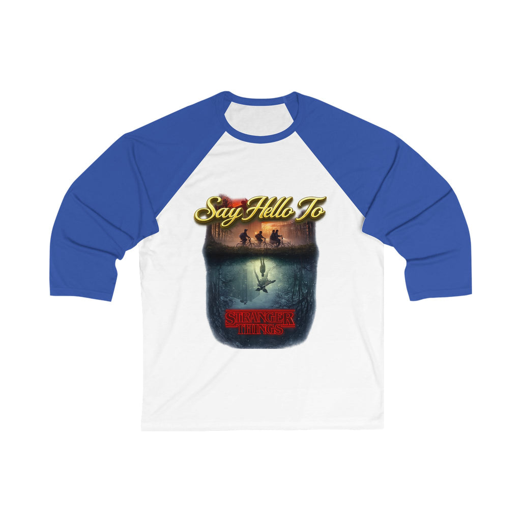 Baseball Tee — "Say Hello To" Stranger Things Inspired Graphic Raglan Printify