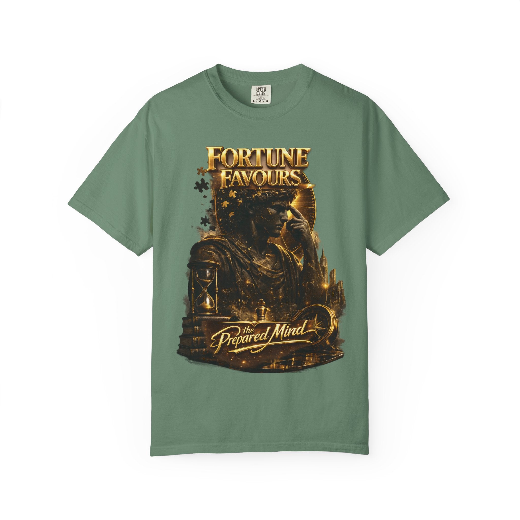 Fortune Favours Prepared Mind T-Shirt — Medieval Knight Graphic Tee Printify