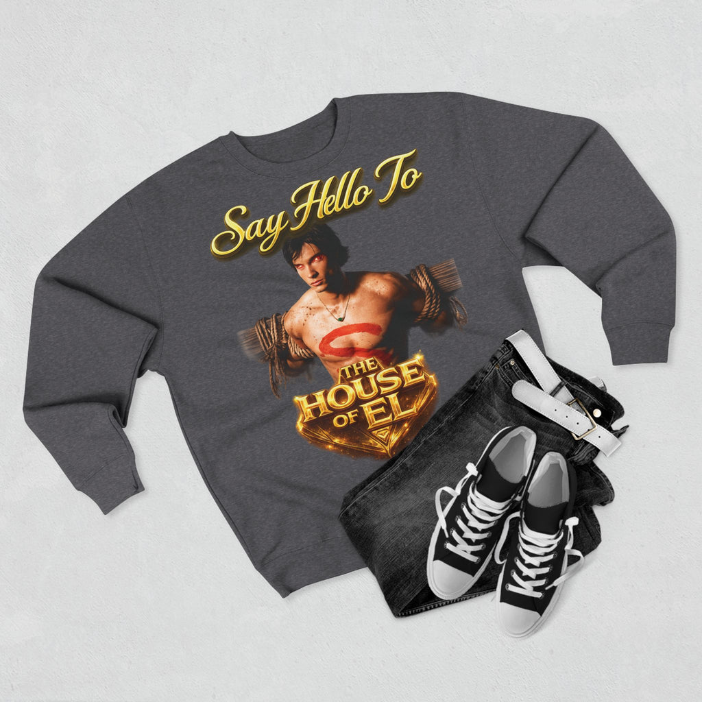Say Hello To The House of El Sweatshirt – Retro Superman Inspired Crewneck Printify