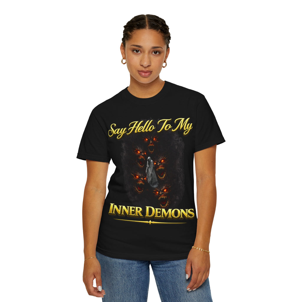 Inner Demons T-Shirt — "Say Hello To My Inner Demons" Graphic Tee Printify