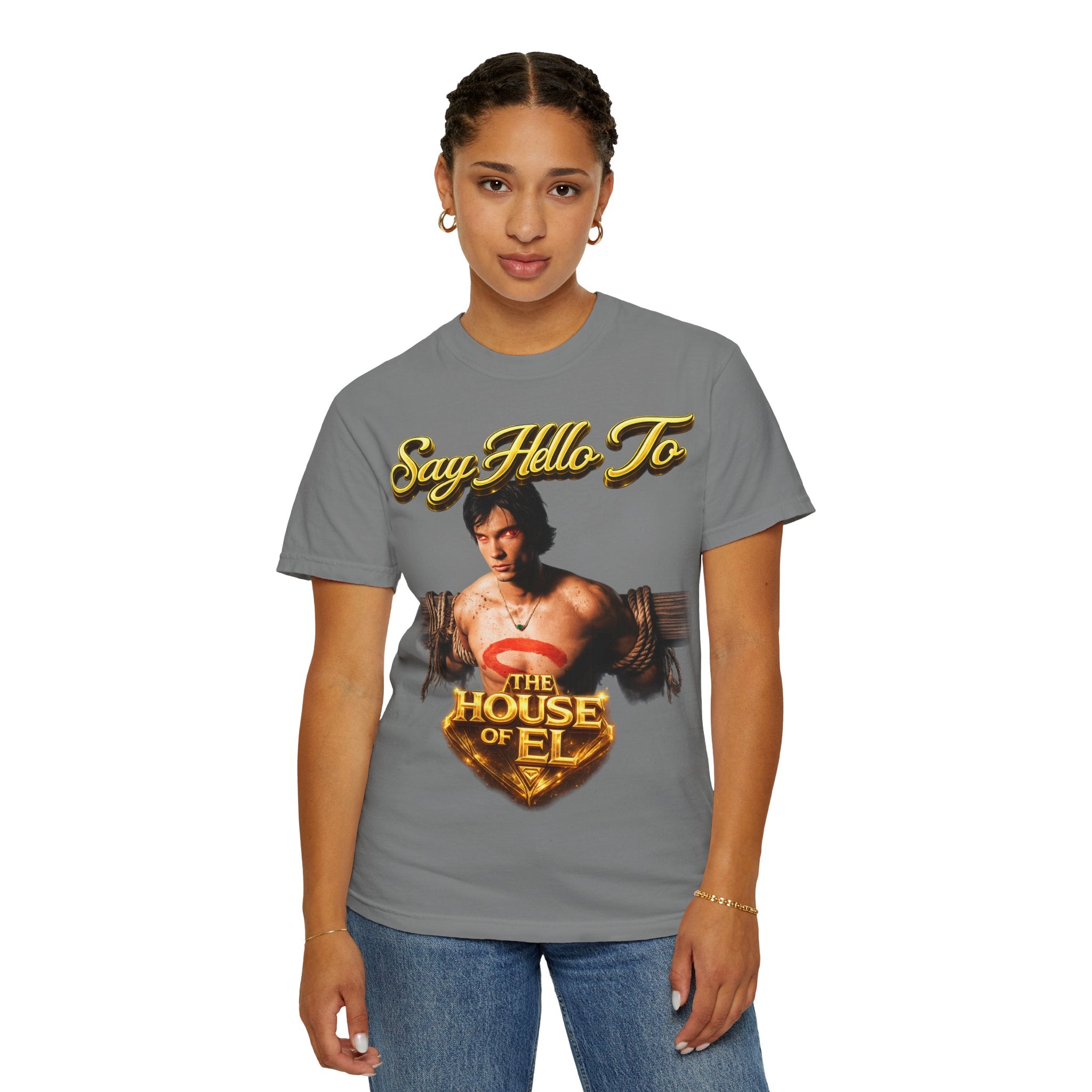 T-Shirt — Say Hello To The House of El Graphic Tee Printify