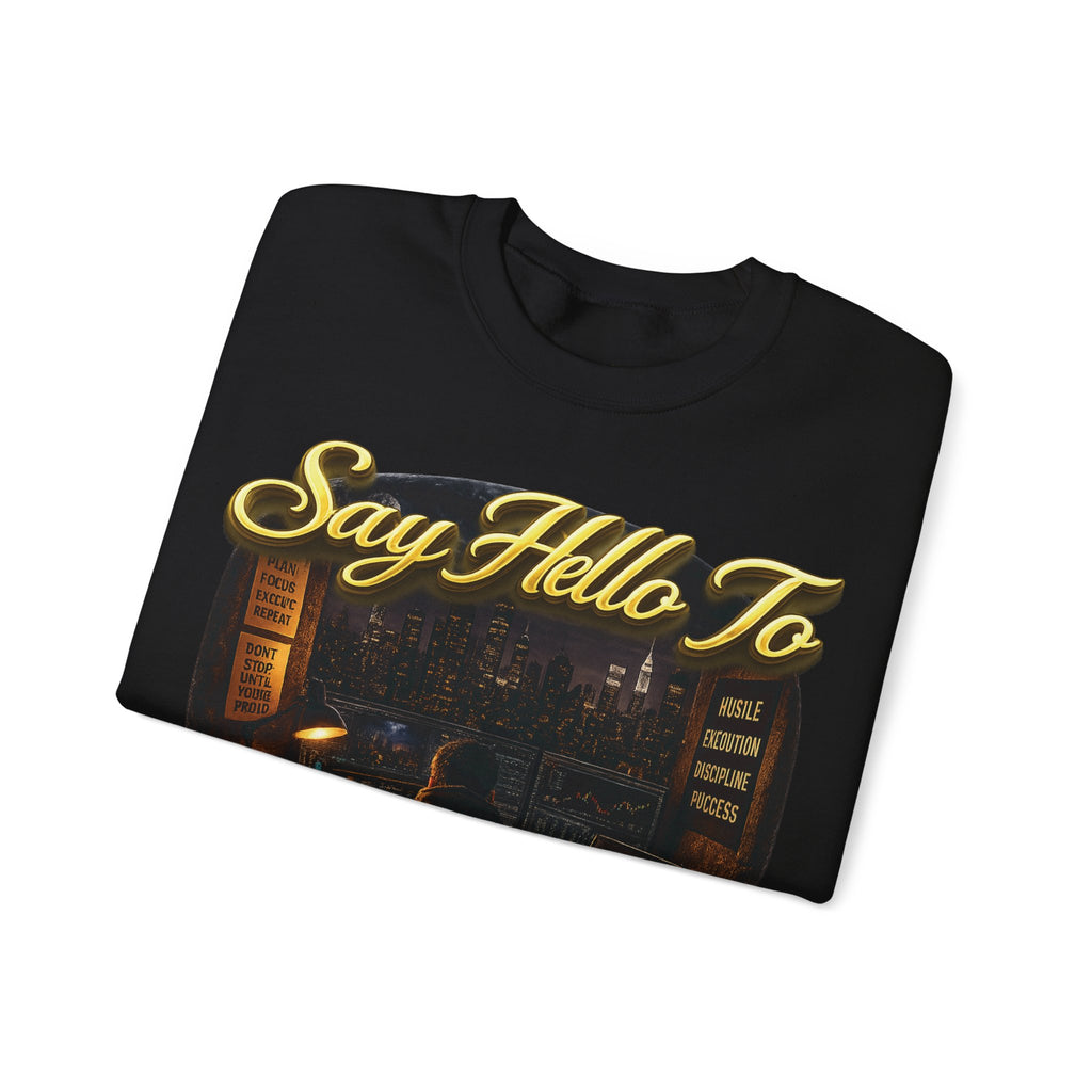 The Grind That Never Sleeps Crewneck Sweatshirt — Motivational Hustle Sweatshirt Printify
