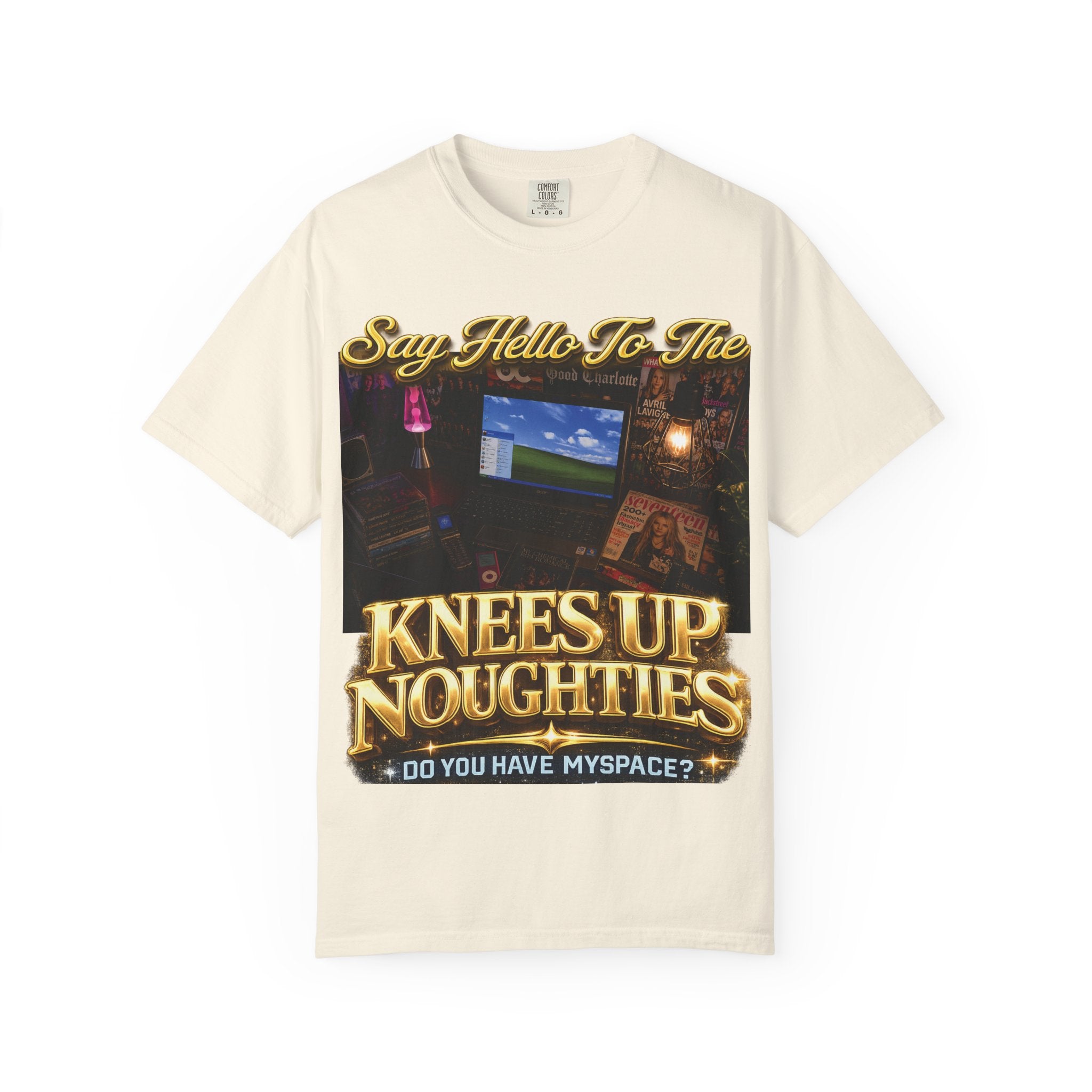 Knees Up Noughties Graphic T-Shirt — Retro MySpace Throwback Tee Printify