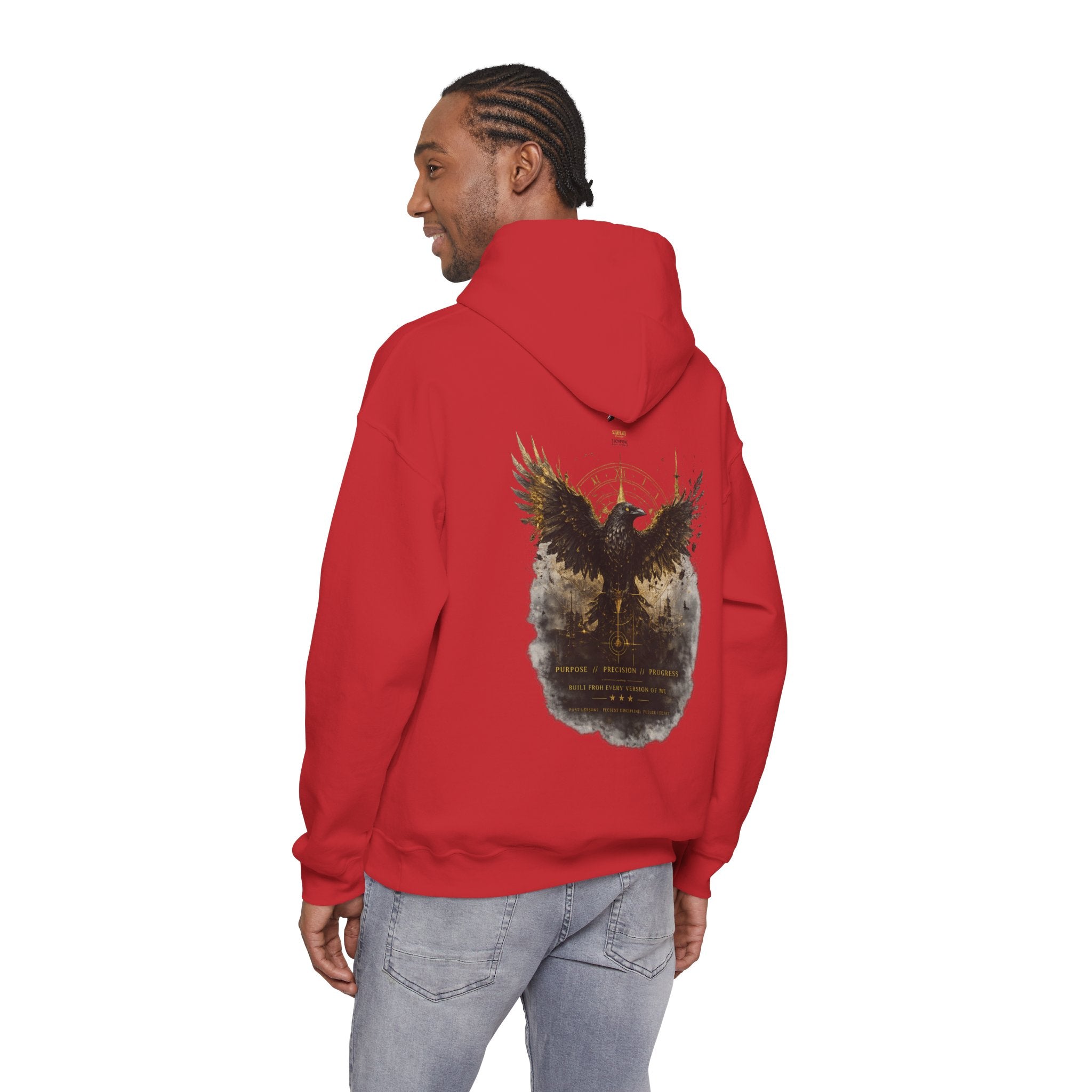 Inspirational Hoodie – “Never Letting Regret Your Past” Motivational City Night Sweatshirt Printify