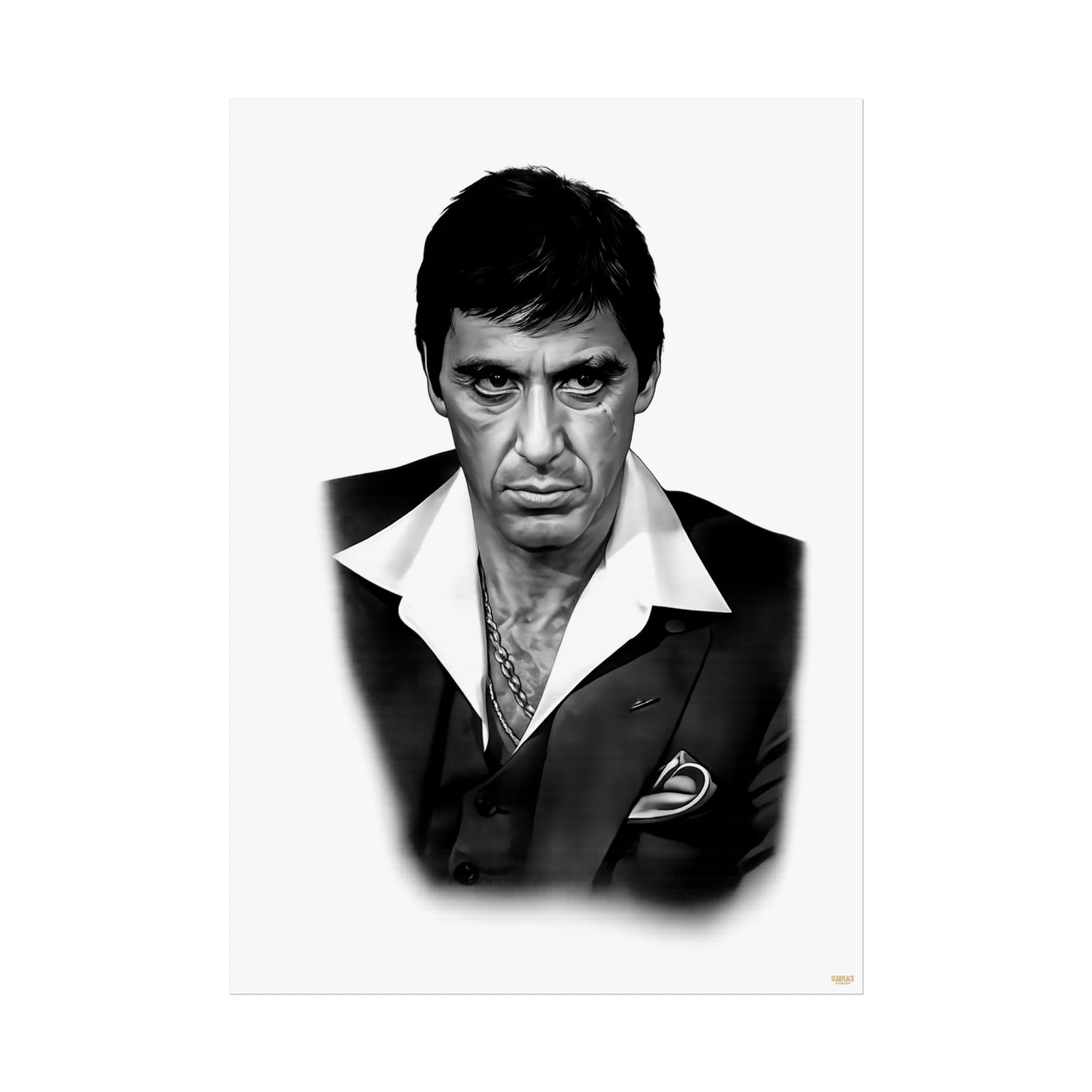 Vintage Noir Portrait Poster — Black & White Fine Art Wall Print Printify