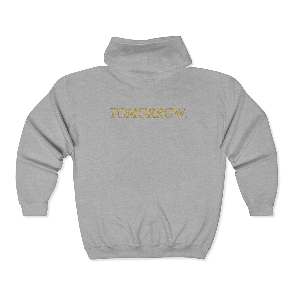 SCARFLACE Zip Hoodie - What's Always Coming But Never Arrives? Tomorrow - Philosophy Hoodie