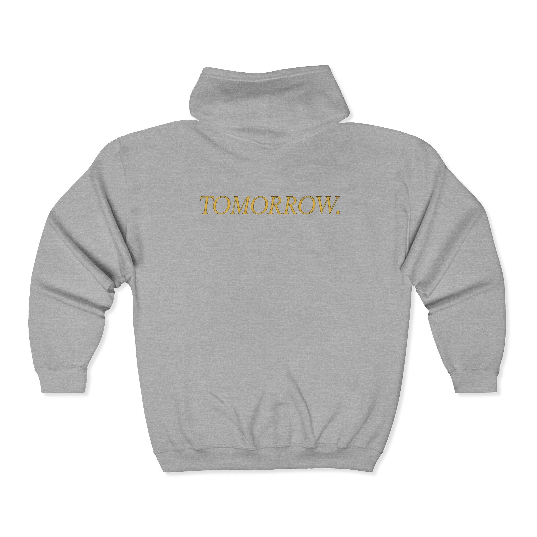 SCARFLACE Zip Hoodie - What's Always Coming But Never Arrives? Tomorrow - Philosophy Hoodie