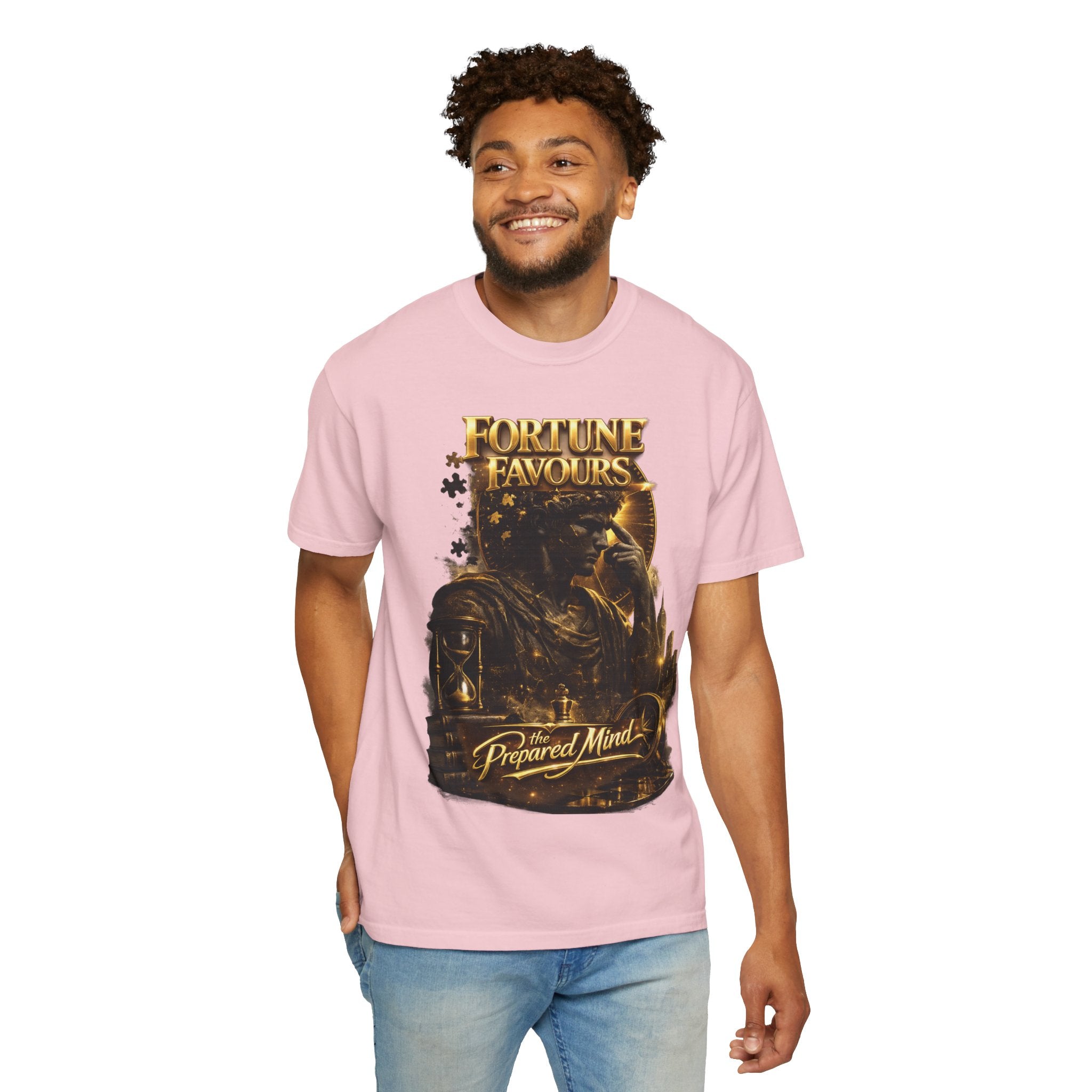 Fortune Favours Prepared Mind T-Shirt — Medieval Knight Graphic Tee Printify