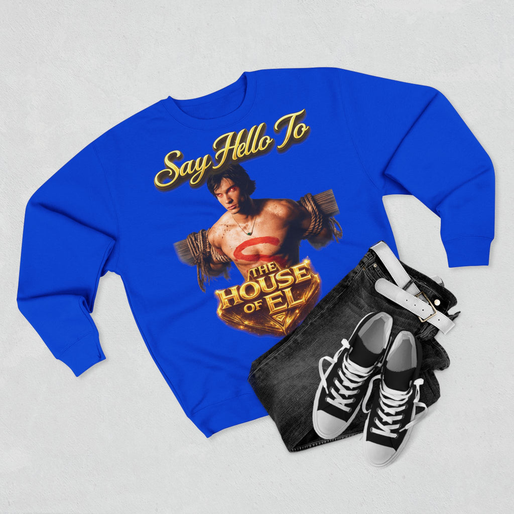 Say Hello To The House of El Sweatshirt – Retro Superman Inspired Crewneck Printify