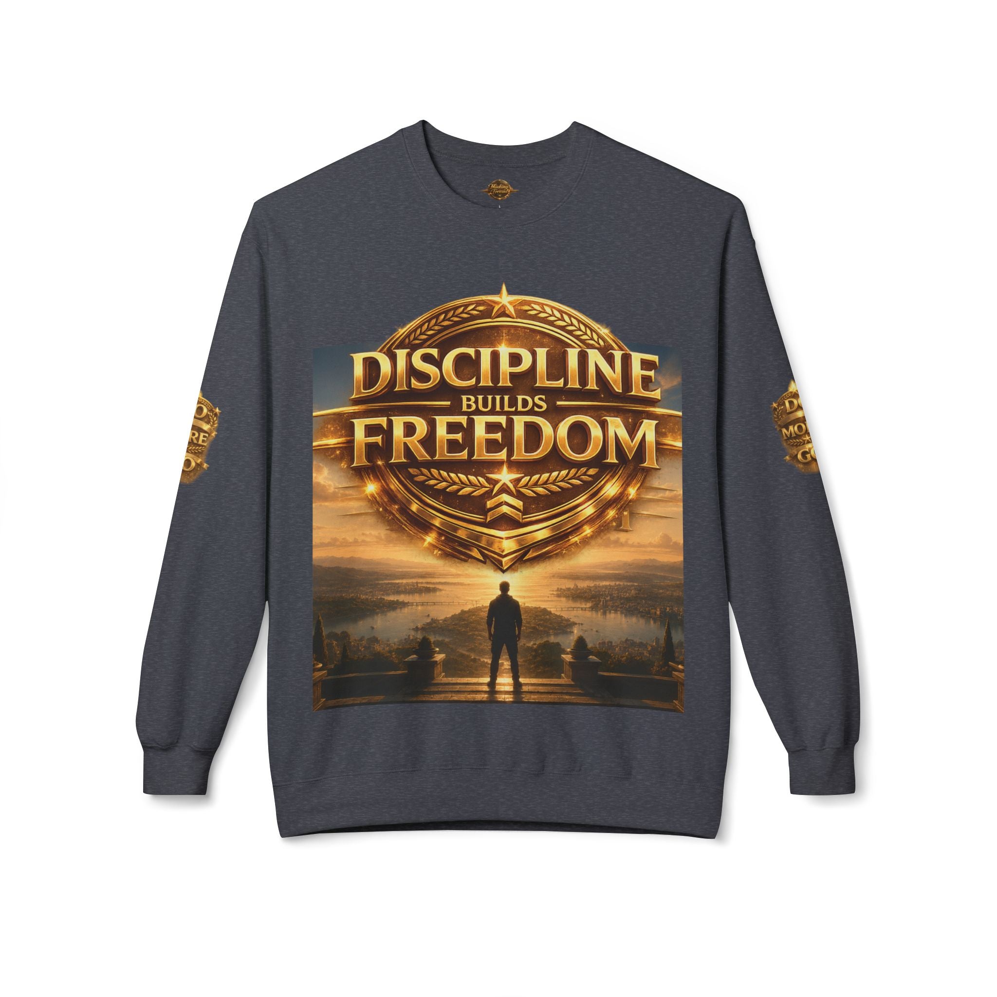 Discipline Builds Freedom Crewneck Sweatshirt – Motivational Fitness & Success Pullover Printify