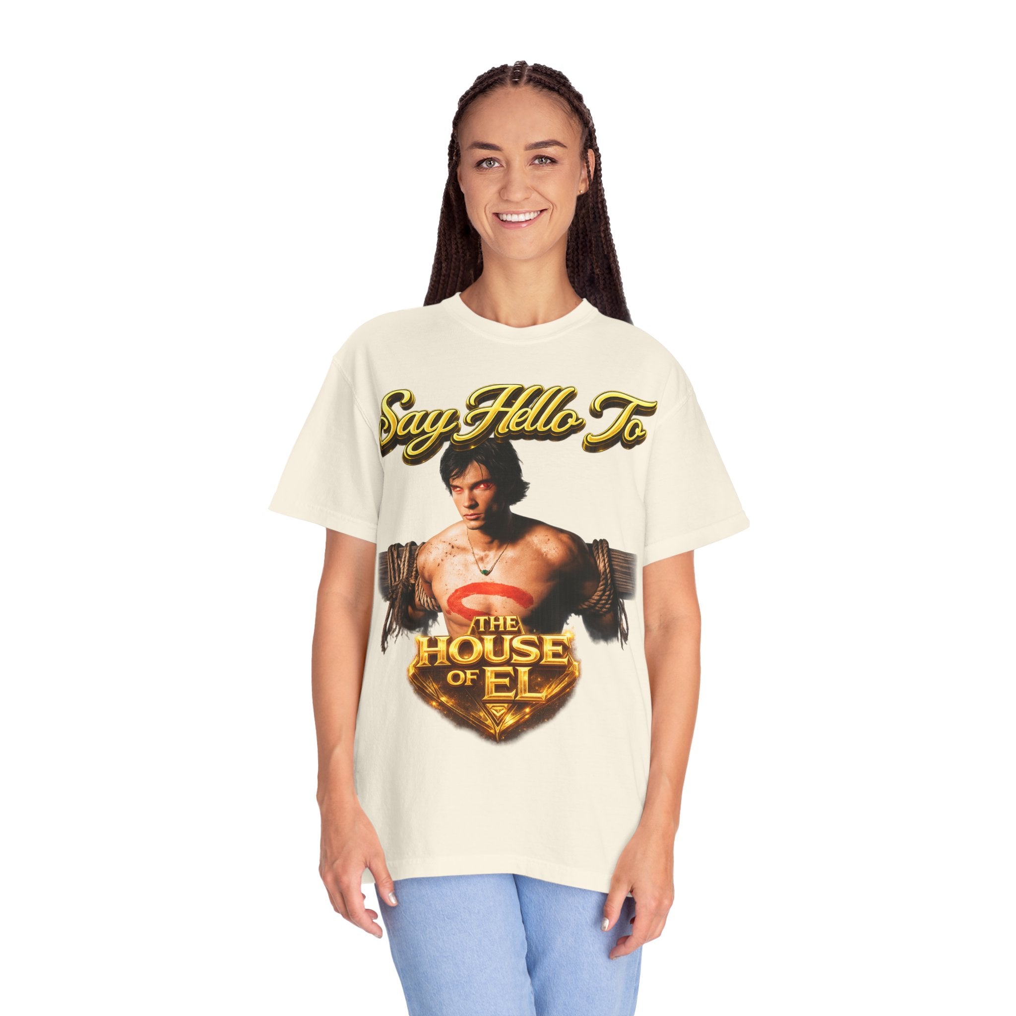 T-Shirt — Say Hello To The House of El Graphic Tee Printify