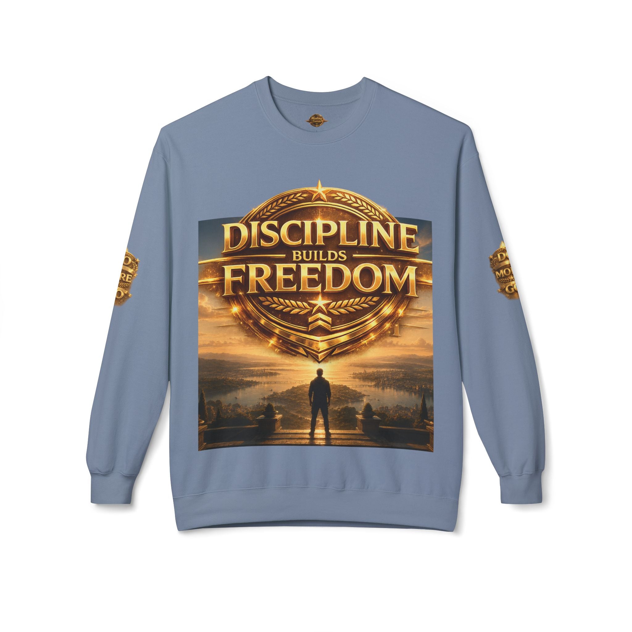 Discipline Builds Freedom Crewneck Sweatshirt – Motivational Fitness & Success Pullover Printify